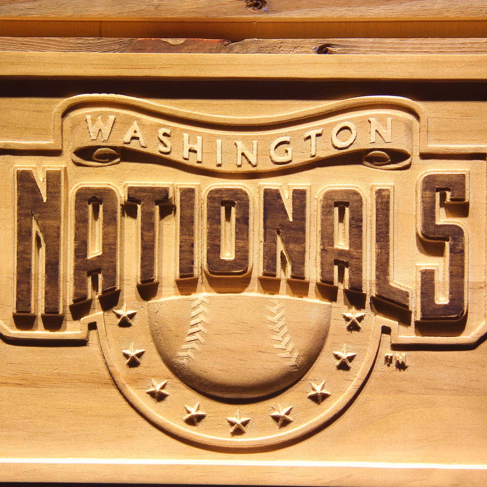 Washington Nationals 3D Wooden Engrave Sign