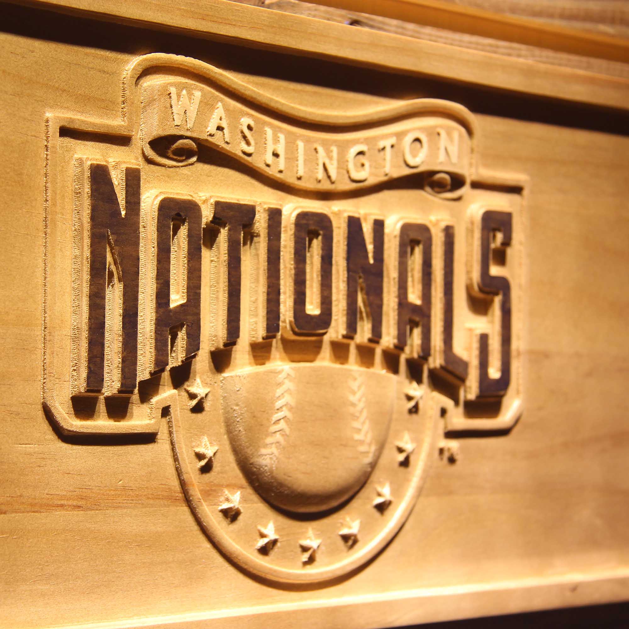 Washington Nationals 3D Wooden Engrave Sign