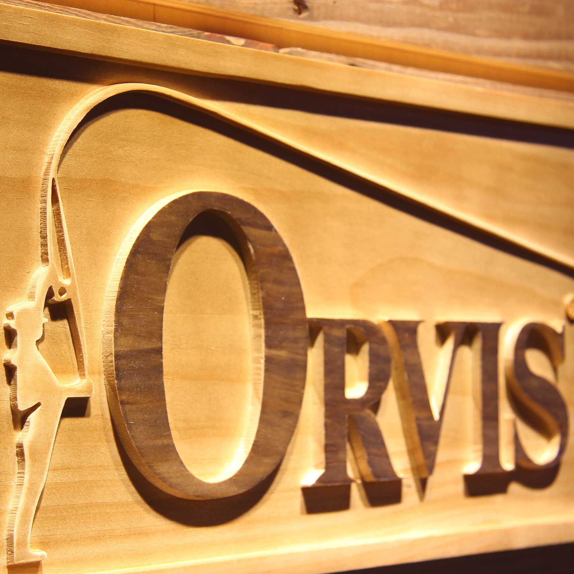 Orvis Fishing 3D Wooden Engrave Sign