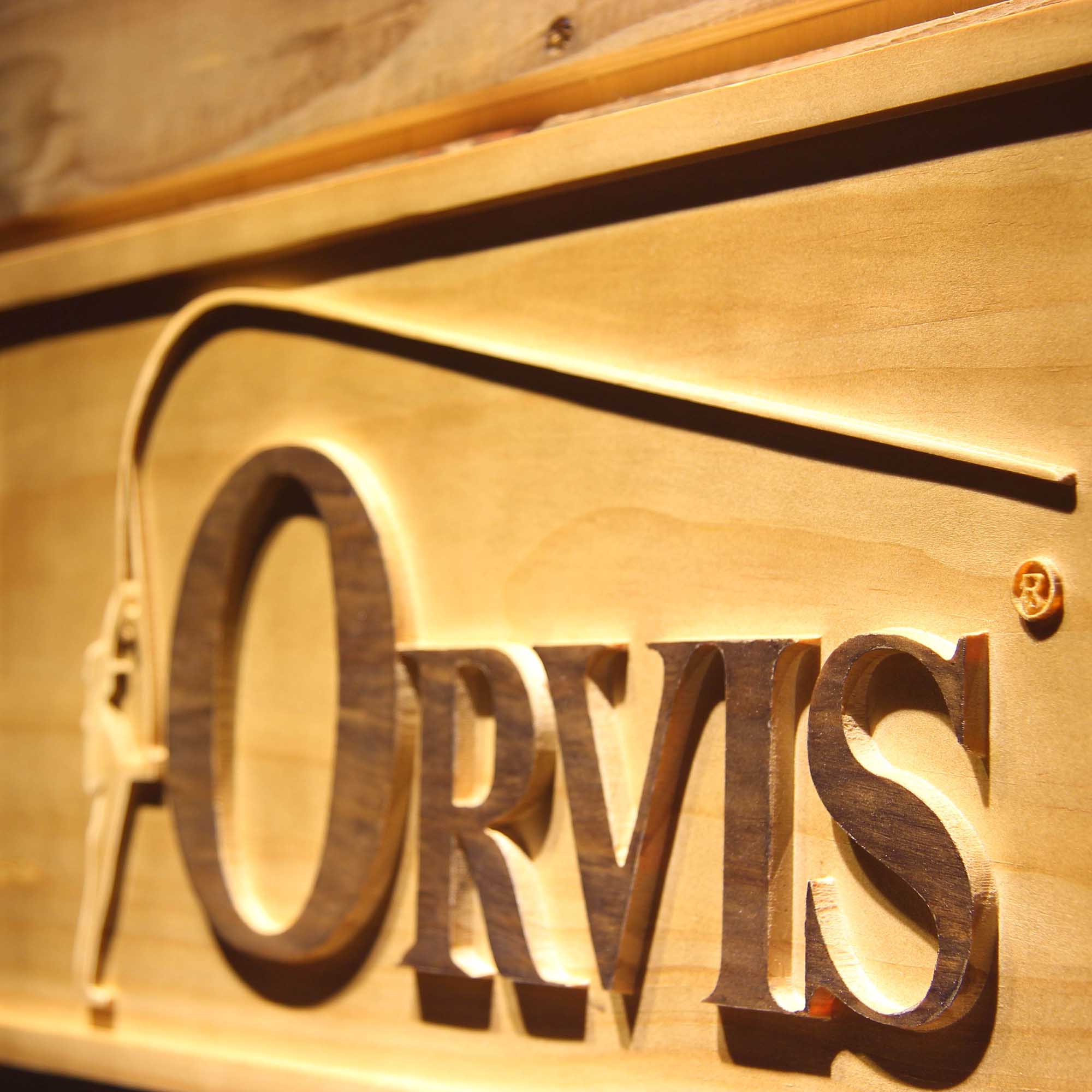 Orvis Fishing 3D Wooden Engrave Sign