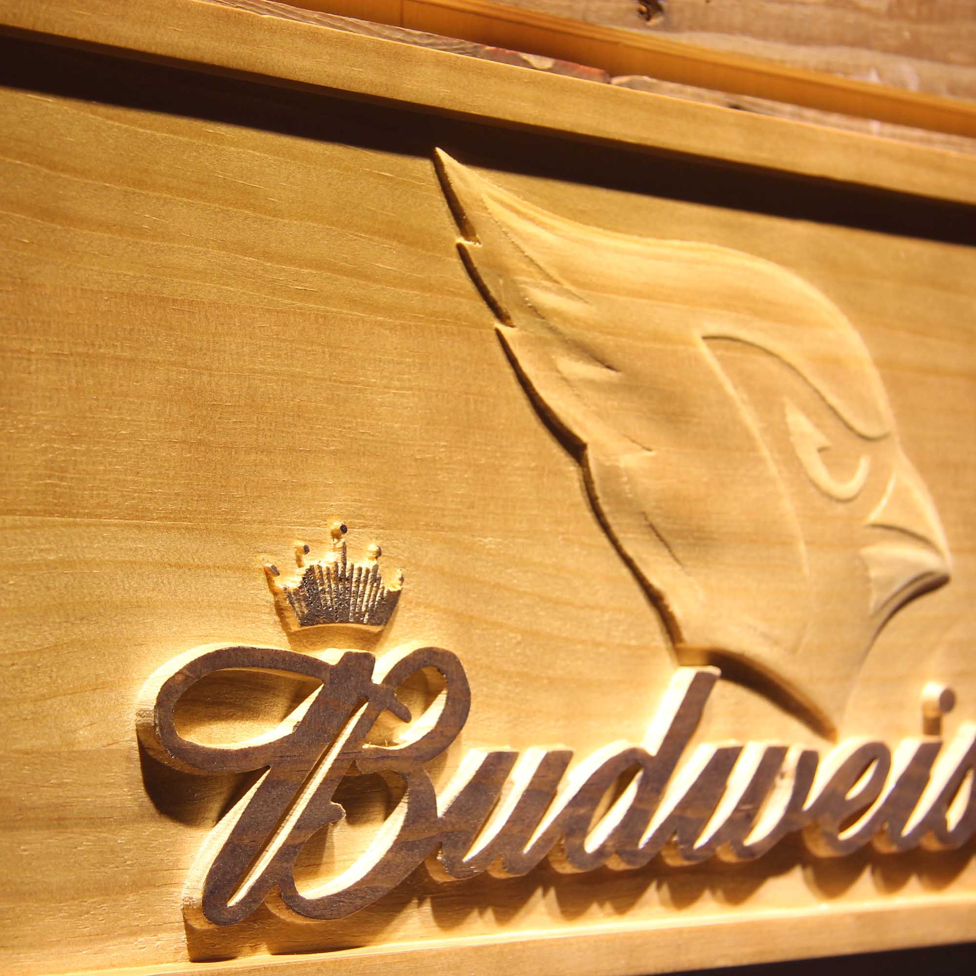 Arizona Cardinals Budweiser 3D Wooden Engrave Sign