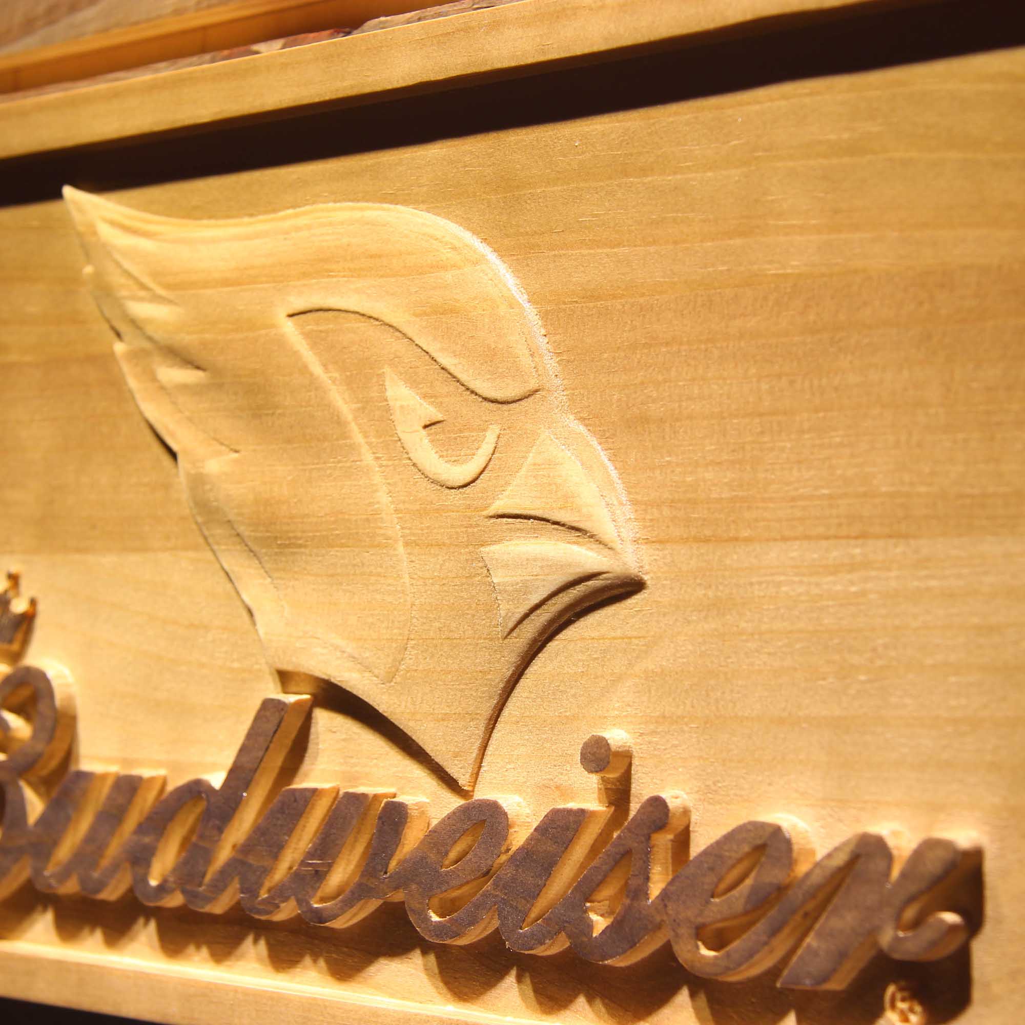Arizona Cardinals Budweiser 3D Wooden Engrave Sign