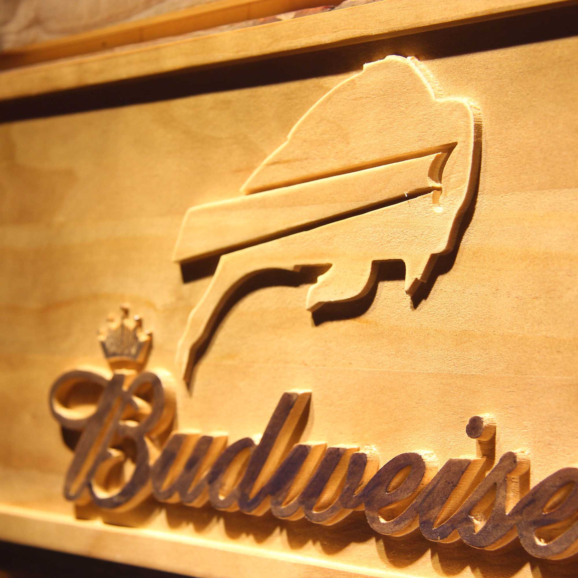 Buffalo Bills Budweiser 3D Wooden Engrave Sign