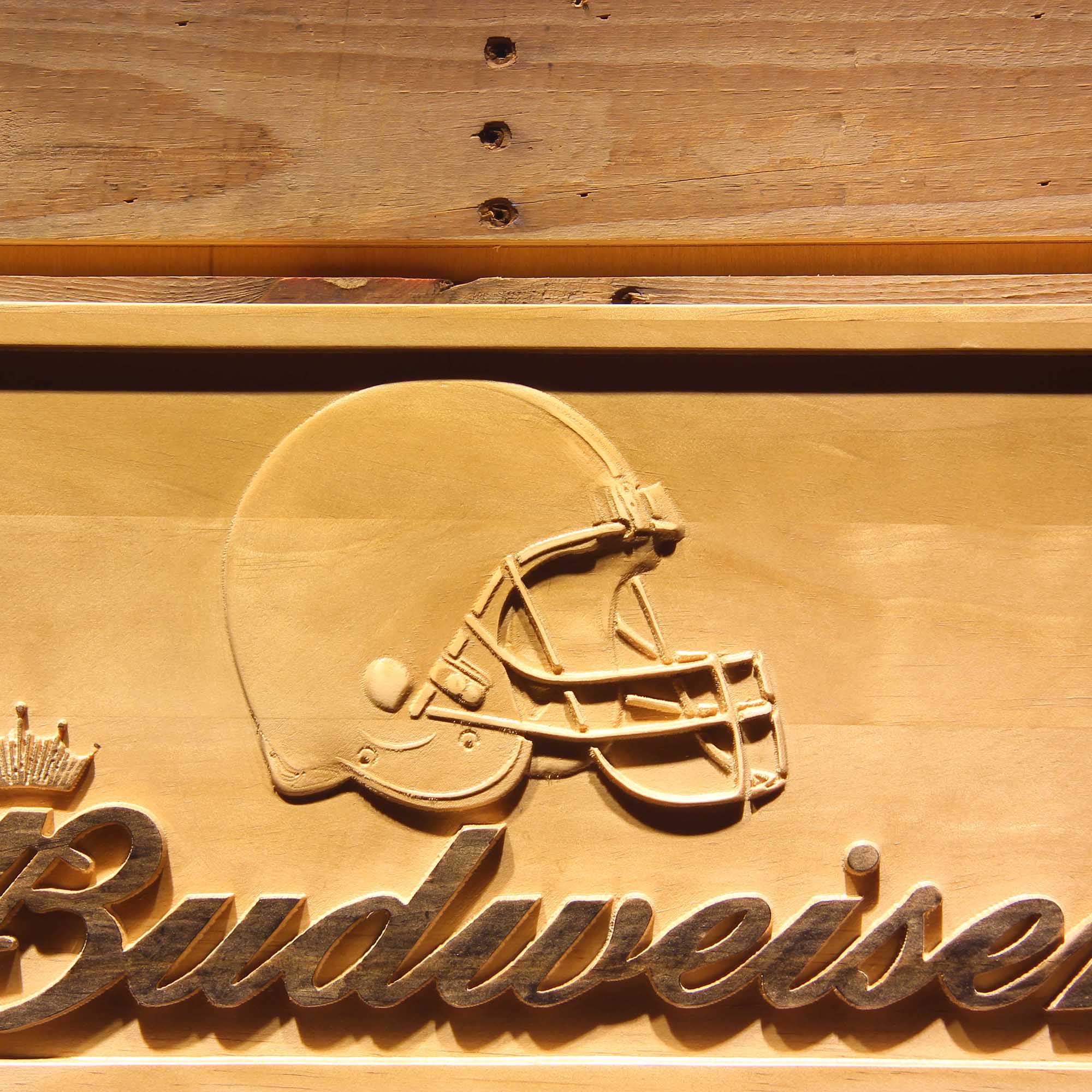 Cleveland Browns Budweiser 3D Wooden Engrave Sign