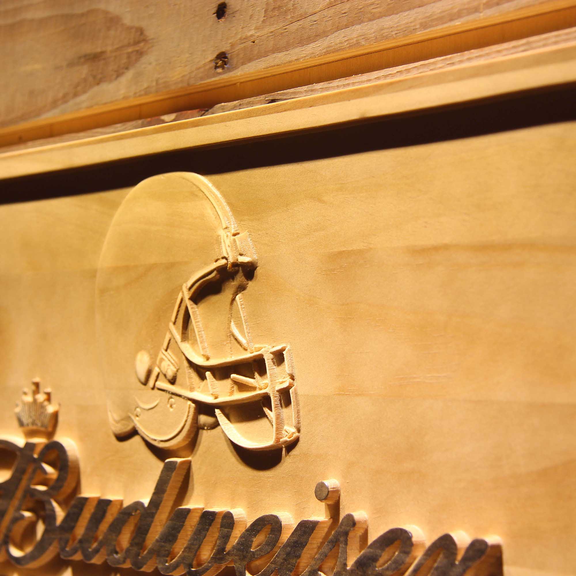 Cleveland Browns Budweiser 3D Wooden Engrave Sign