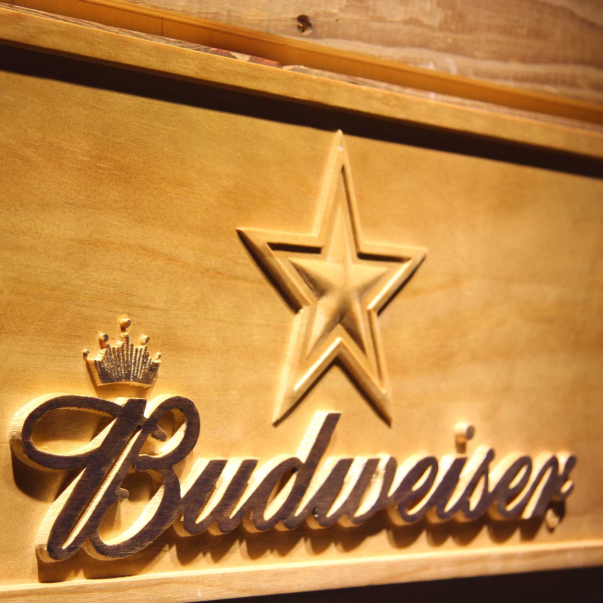 Dallas Cowboys Budweiser 3D Wooden Engrave Sign