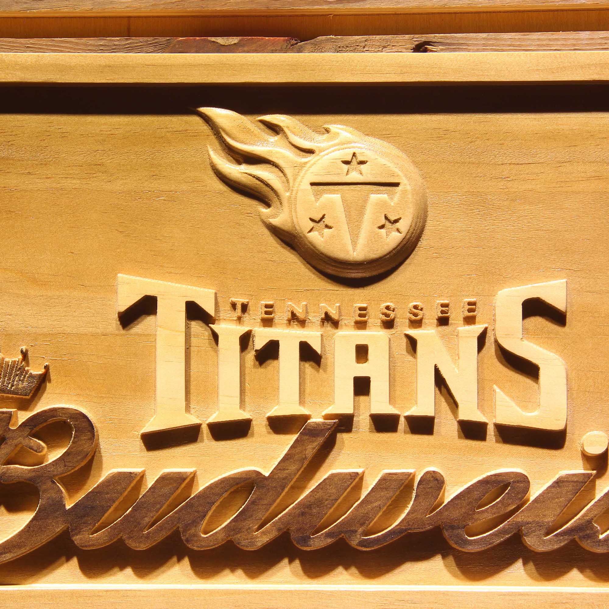 Tennessee Titans Budweiser 3D Wooden Engrave Sign