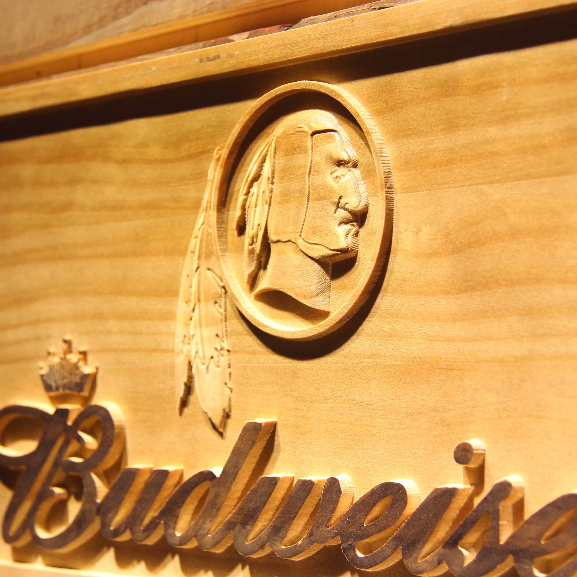 Washington Redskins Budweiser 3D Wooden Engrave Sign