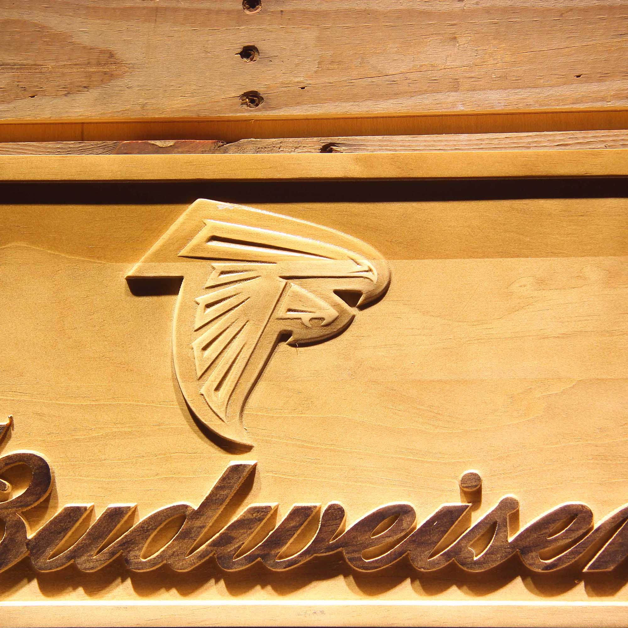 Atlanta Falcons Budweiser 3D Wooden Engrave Sign