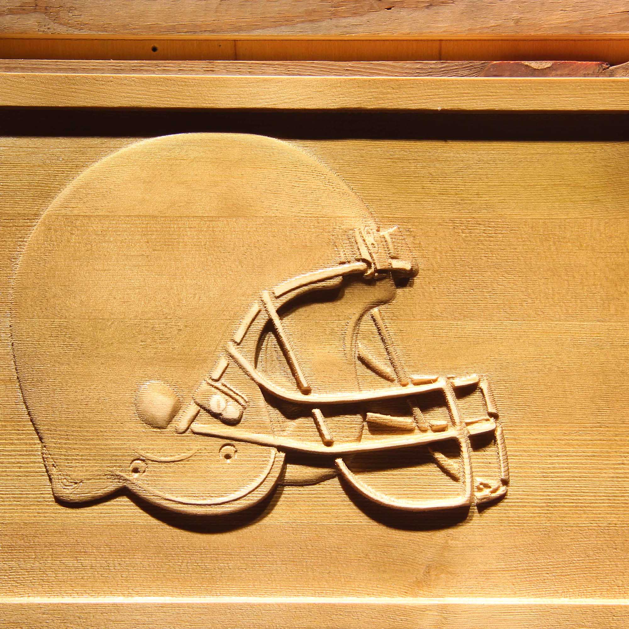 Cleveland Browns Helmet 3D Wooden Engrave Sign