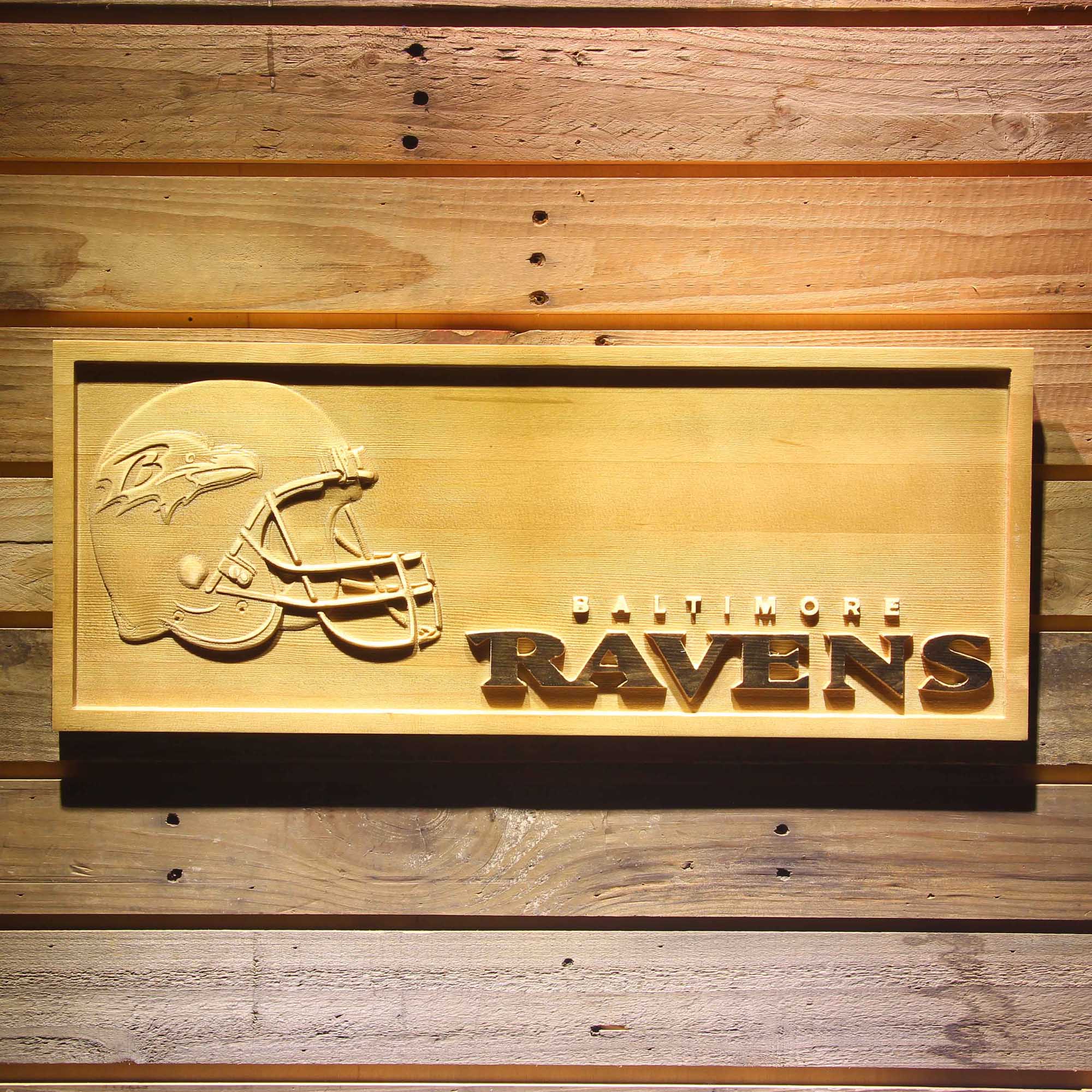 Baltimore Ravens 3D Wooden Engrave Sign