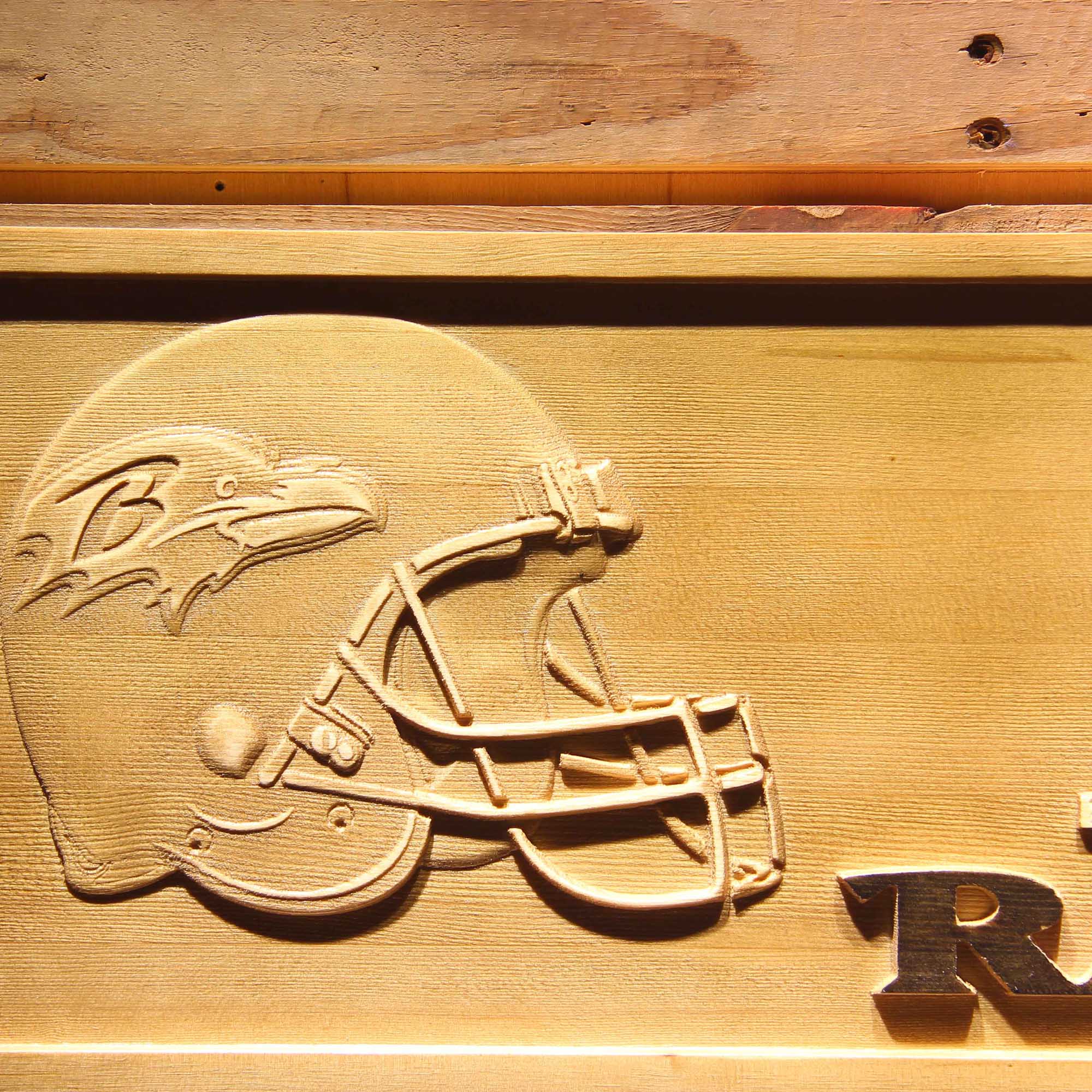 Baltimore Ravens 3D Wooden Engrave Sign
