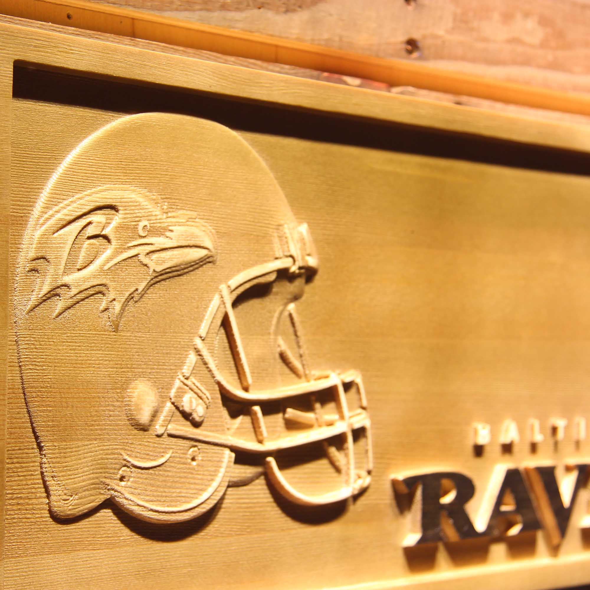Baltimore Ravens 3D Wooden Engrave Sign