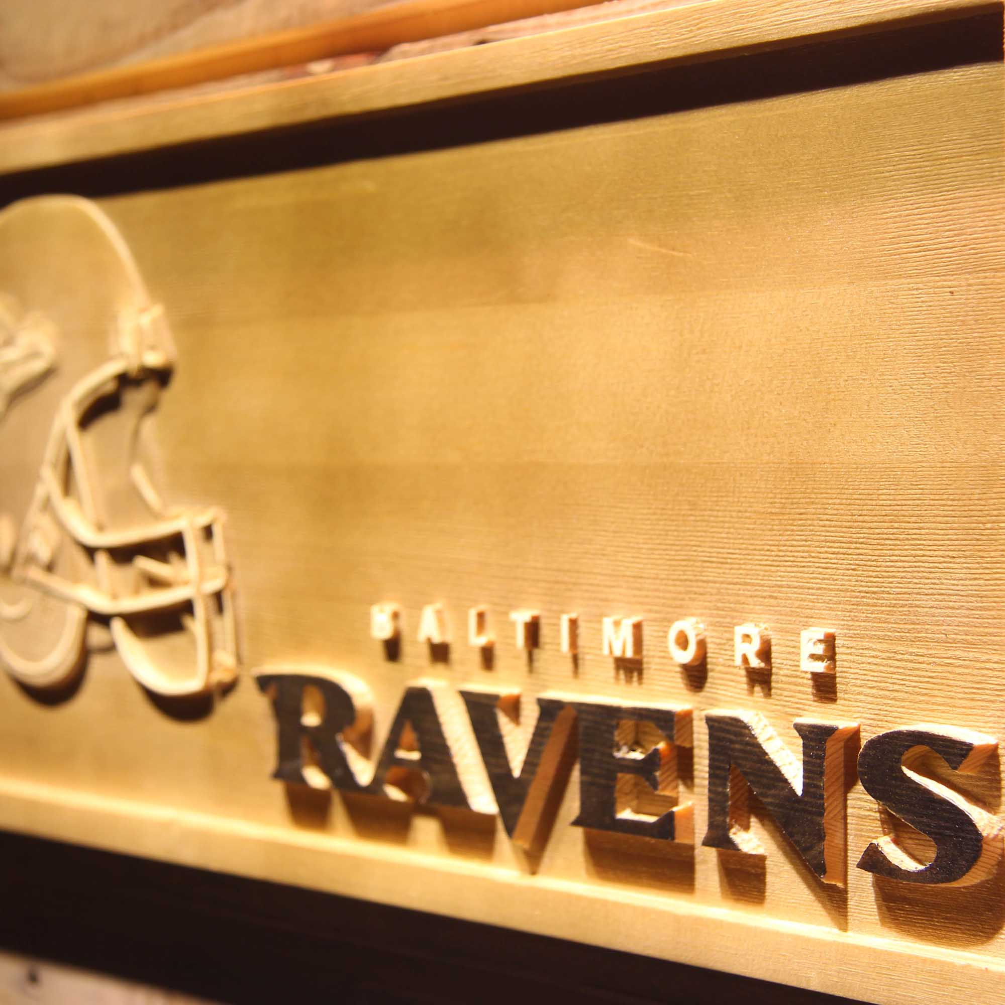 Baltimore Ravens 3D Wooden Engrave Sign