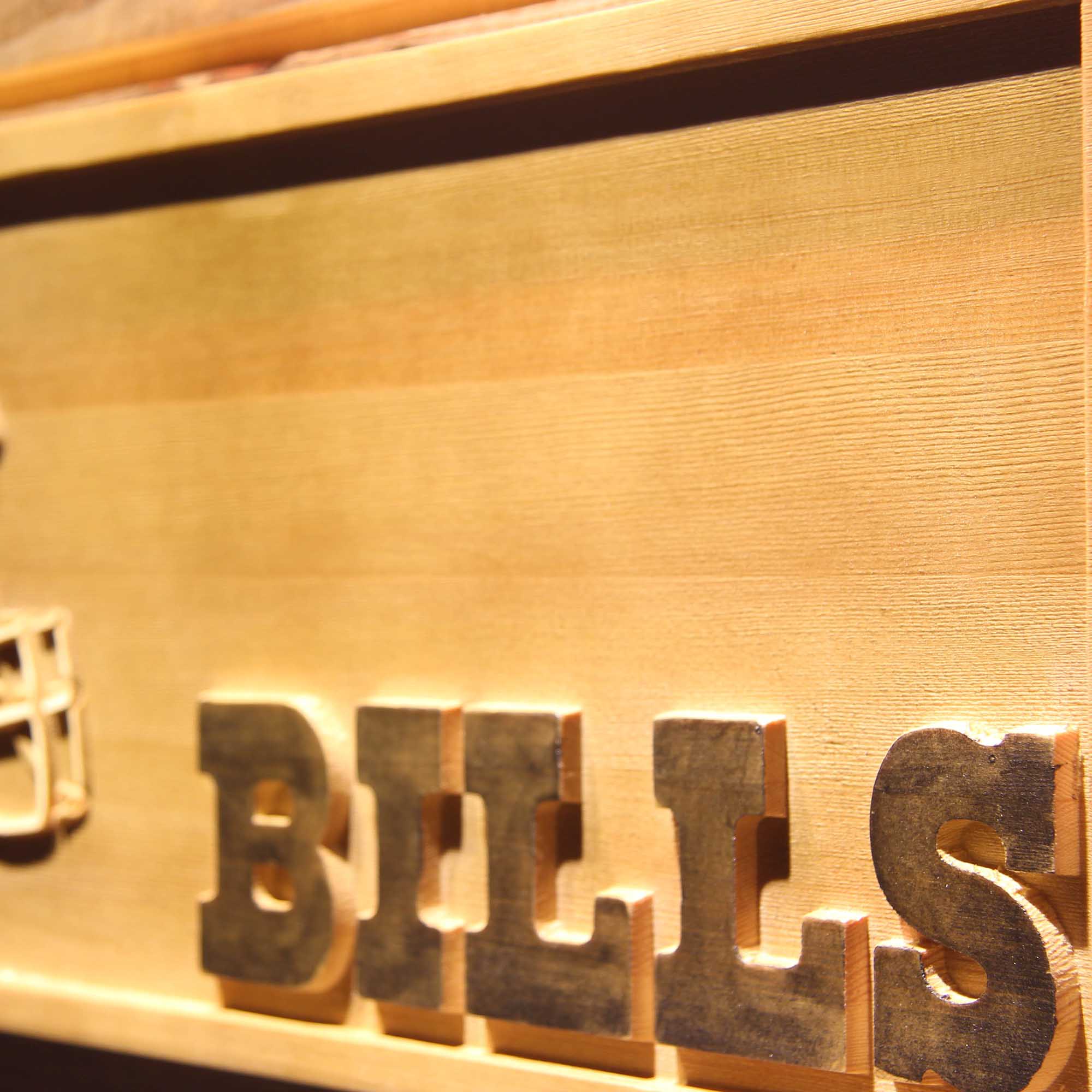 Buffalo Bills Helmet 3D Wooden Engrave Sign