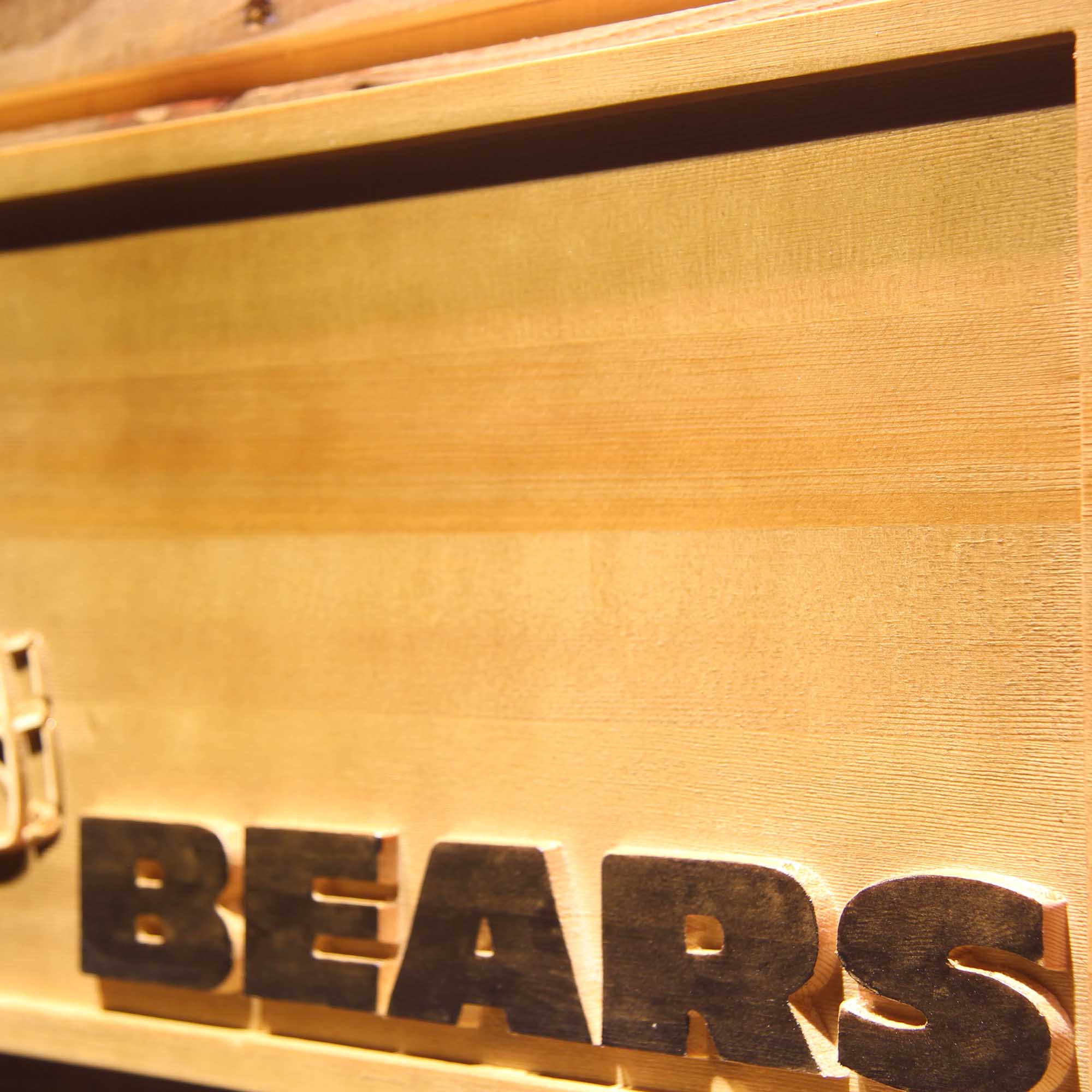 Chicago Bears Helmet 3D Wooden Engrave Sign