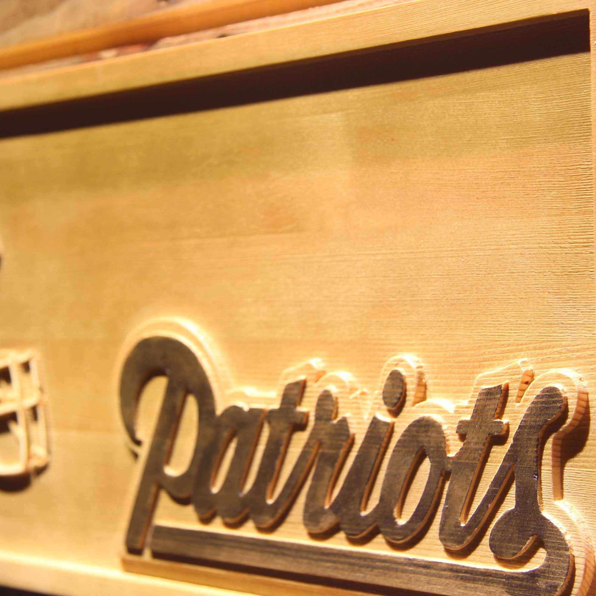 New England Patriots Helmet 3D Wooden Engrave Sign