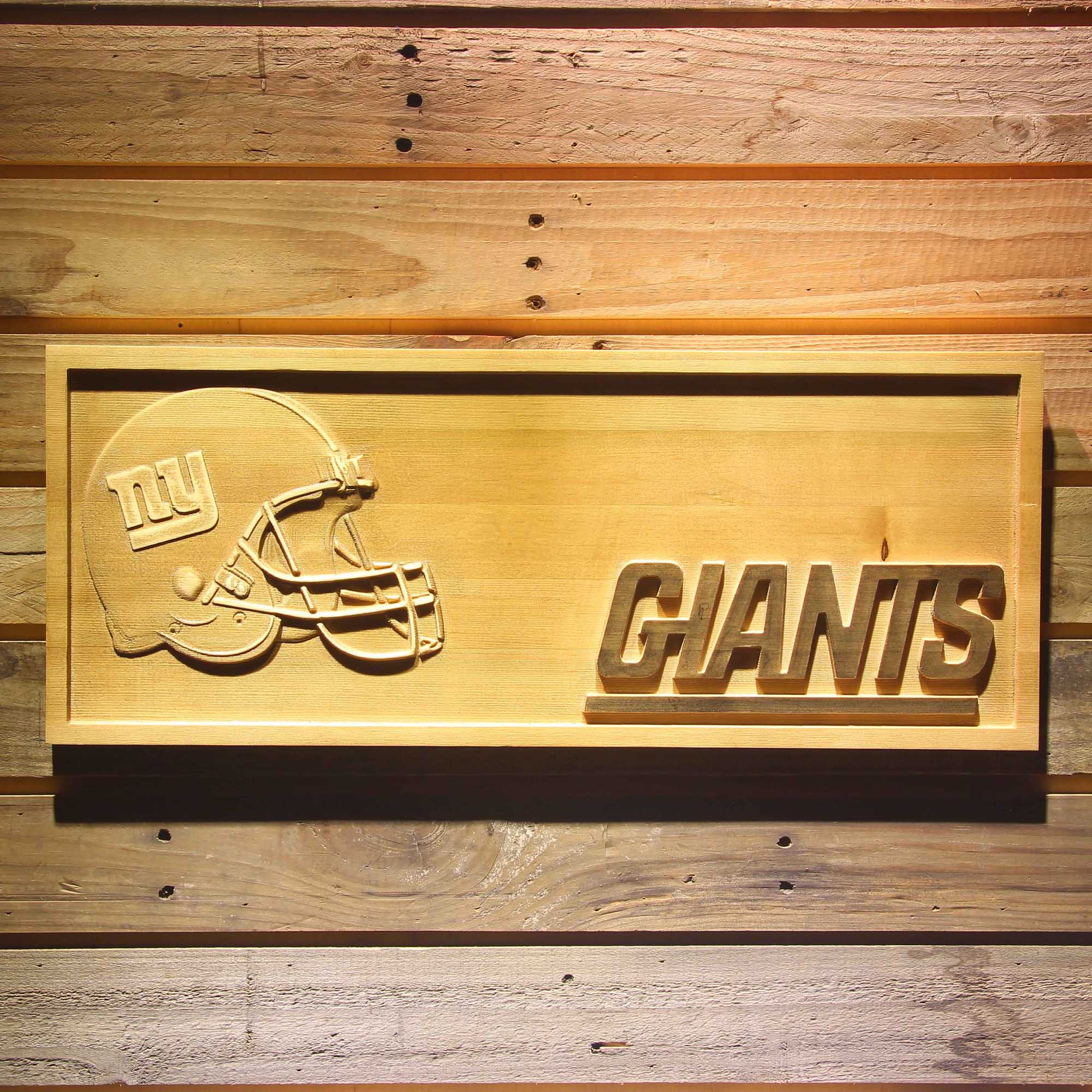 New York Giants Football 3D Wooden Engrave Sign