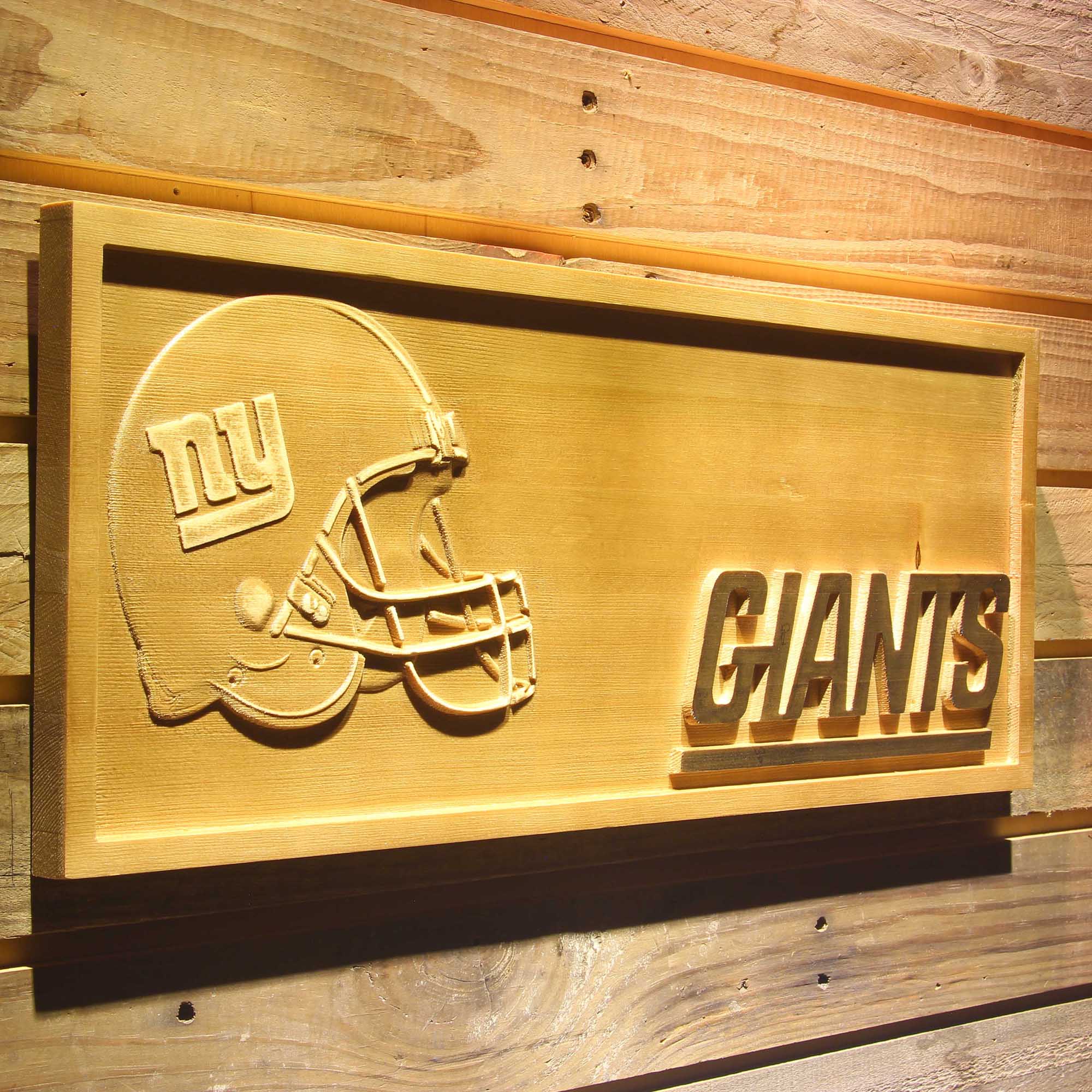 New York Giants Football 3D Wooden Engrave Sign