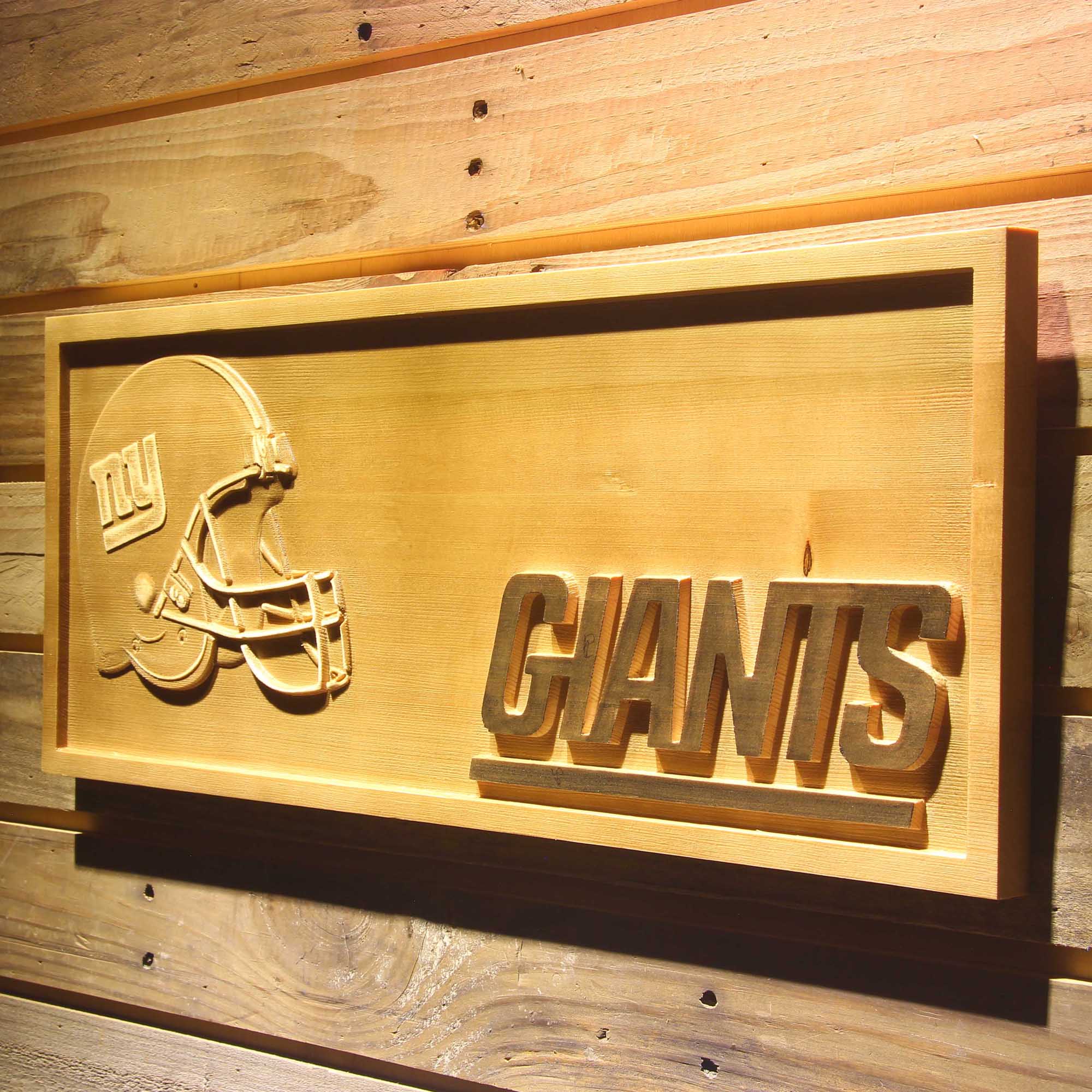 New York Giants Football 3D Wooden Engrave Sign