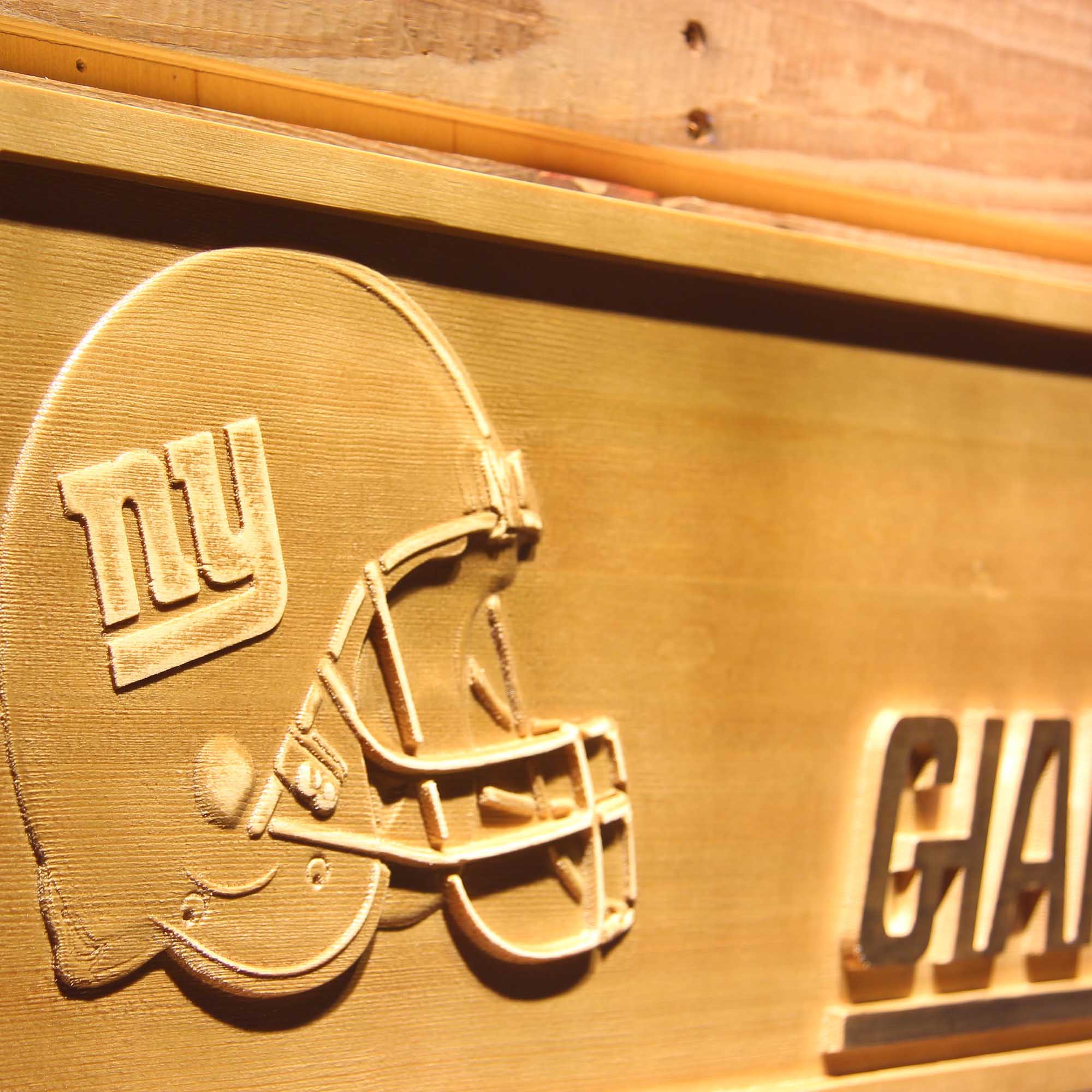 New York Giants Football 3D Wooden Engrave Sign