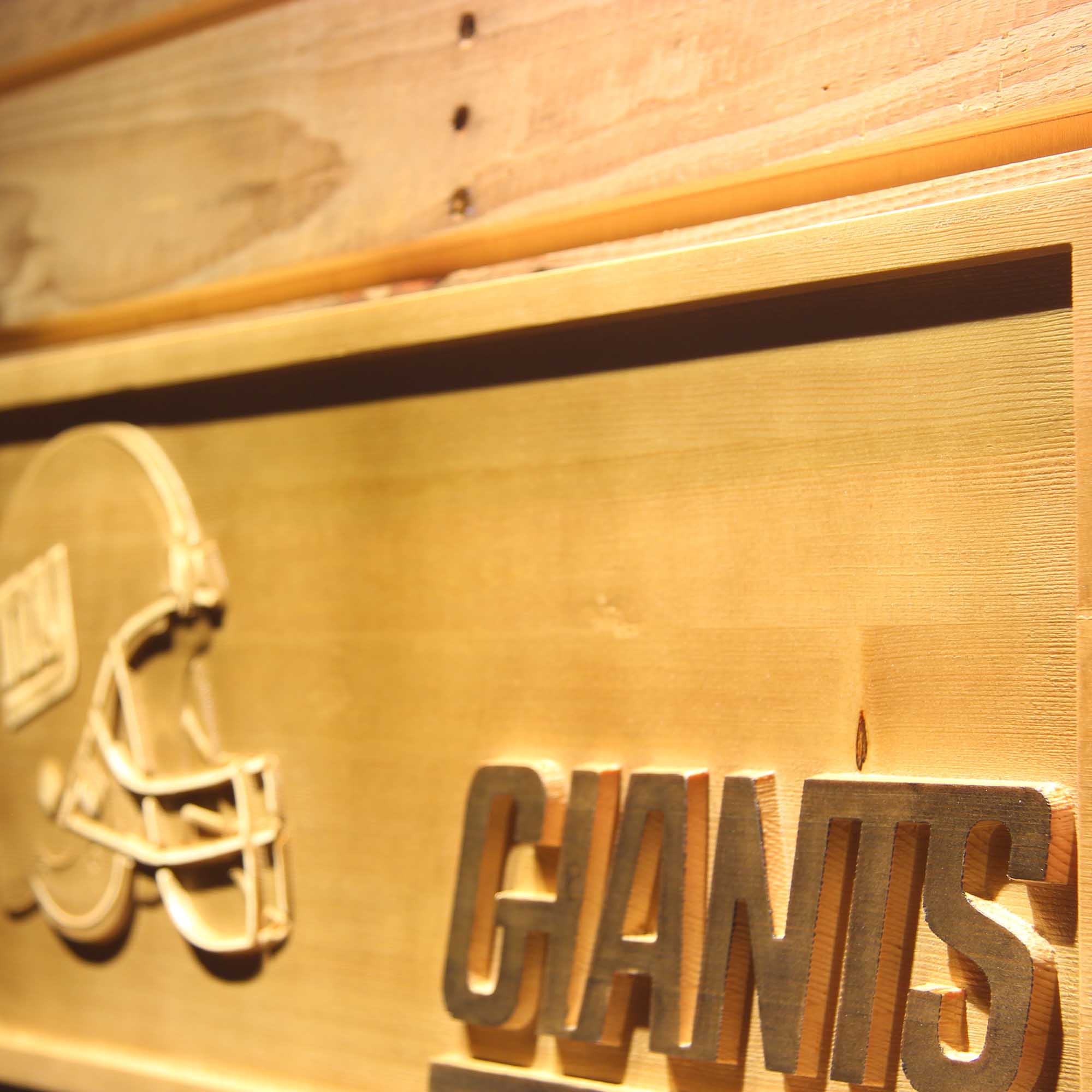 New York Giants Football 3D Wooden Engrave Sign