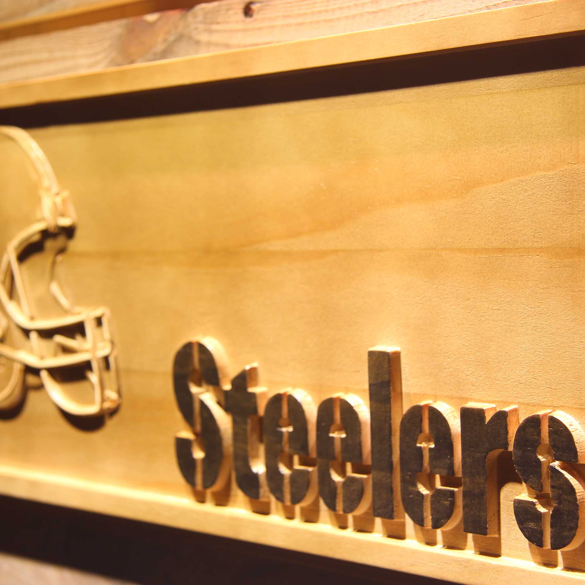 Pittsburgh Steelers Football 3D Wooden Engrave Sign