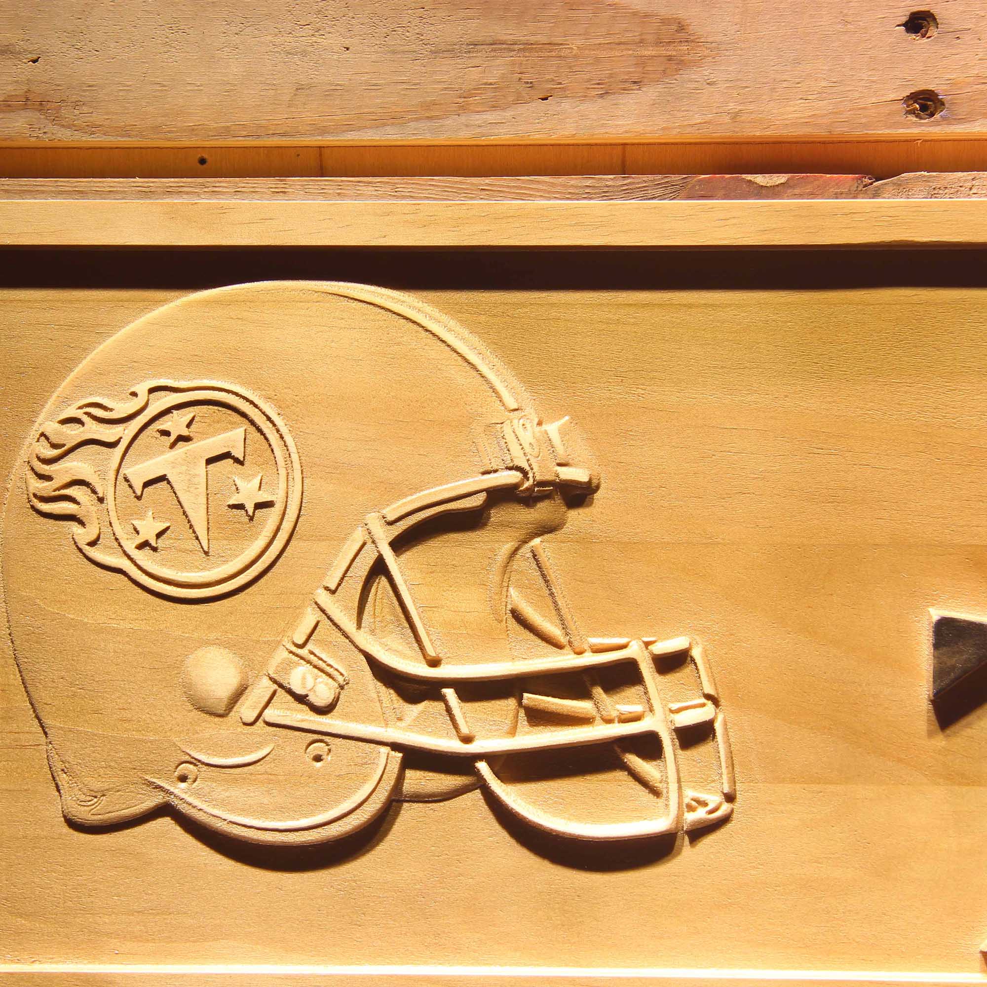 Tennessee Titans Helmet Football 3D Wooden Engrave Sign