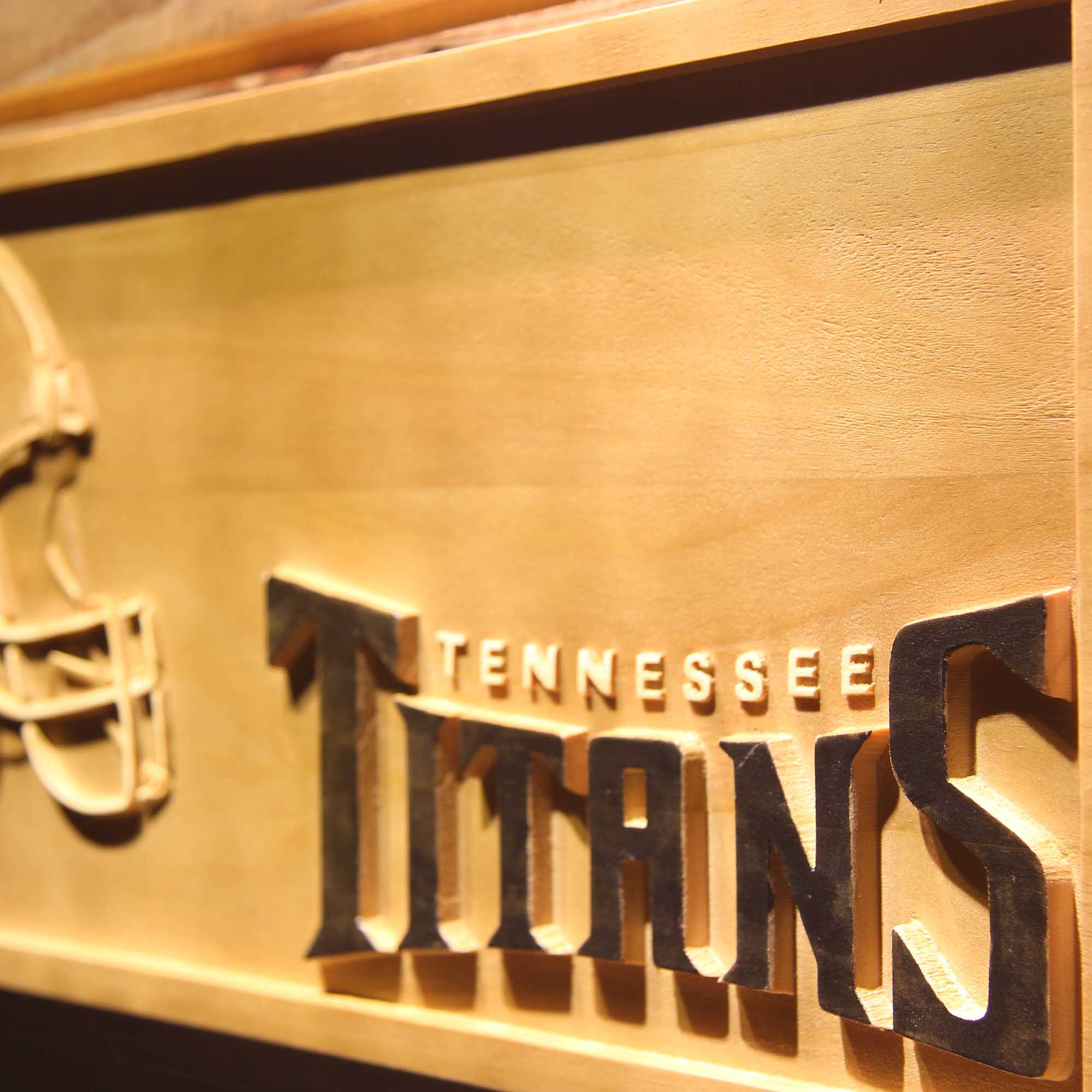 Tennessee Titans Helmet Football 3D Wooden Engrave Sign