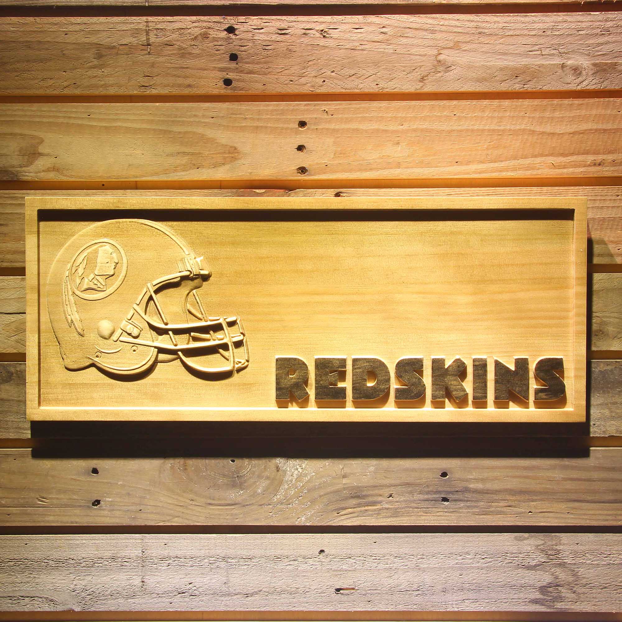 Washington Redskins Football 3D Wooden Engrave Sign