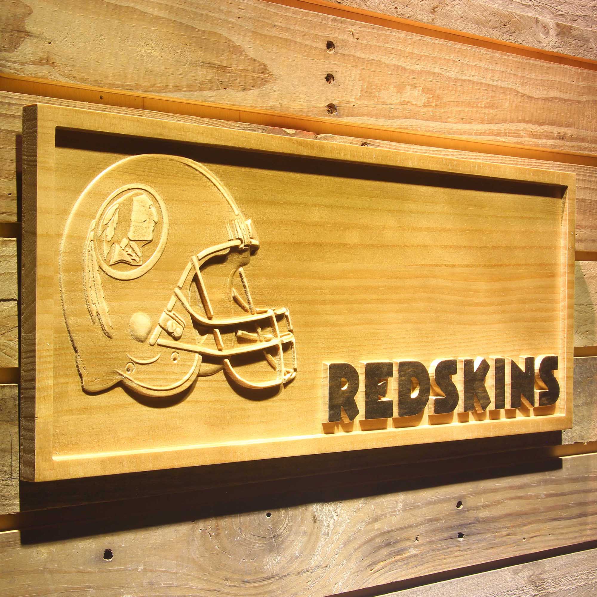 Washington Redskins Football 3D Wooden Engrave Sign