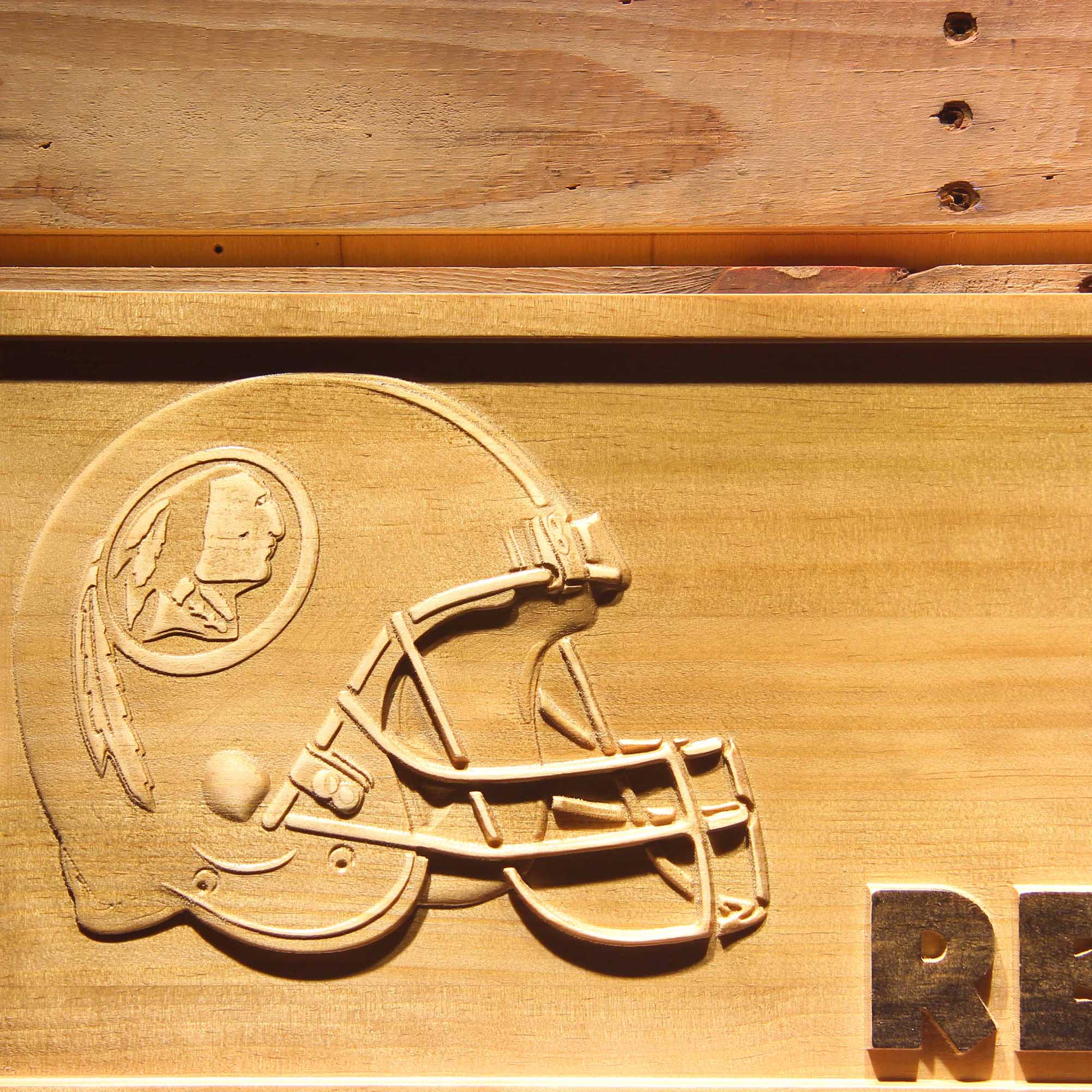 Washington Redskins Football 3D Wooden Engrave Sign