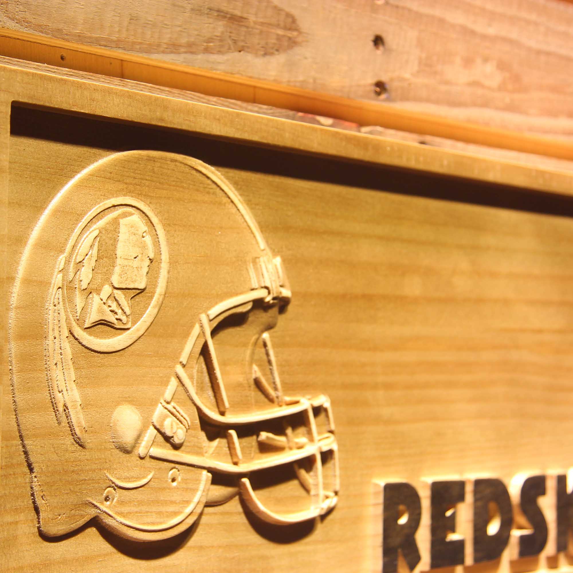 Washington Redskins Football 3D Wooden Engrave Sign