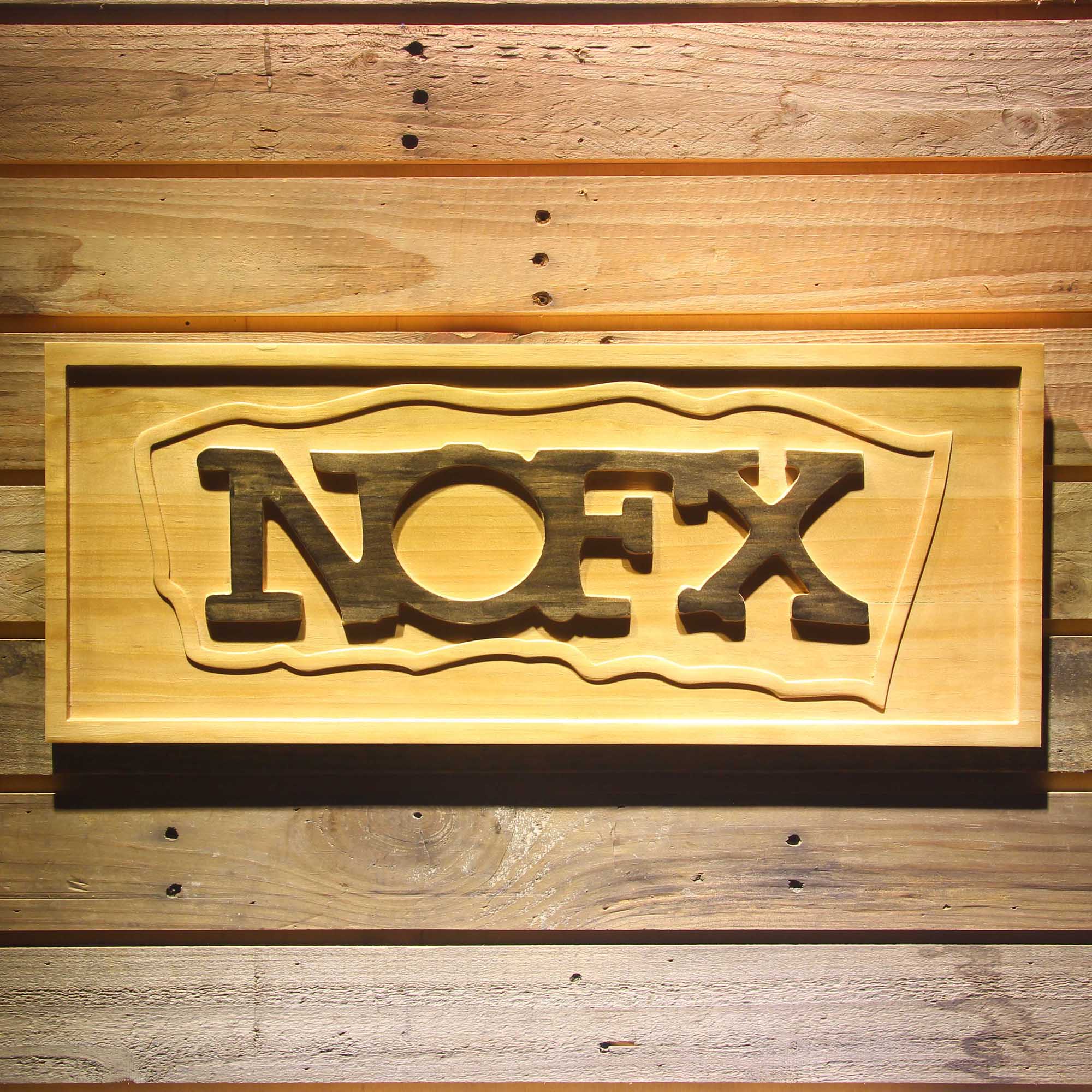 NOFX 3D Wooden Engrave Sign