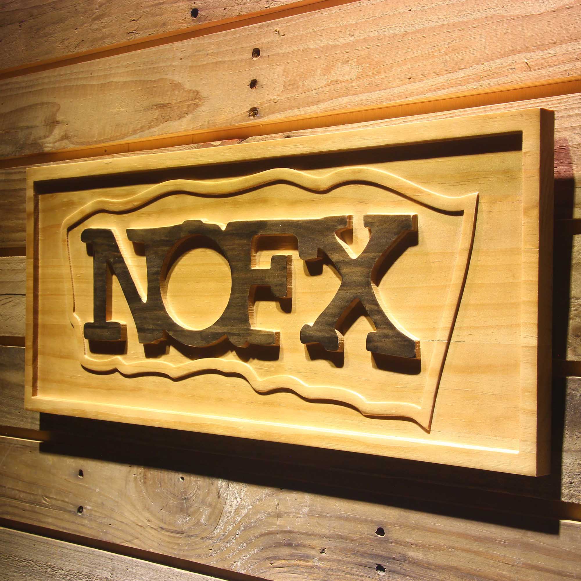 NOFX 3D Wooden Engrave Sign