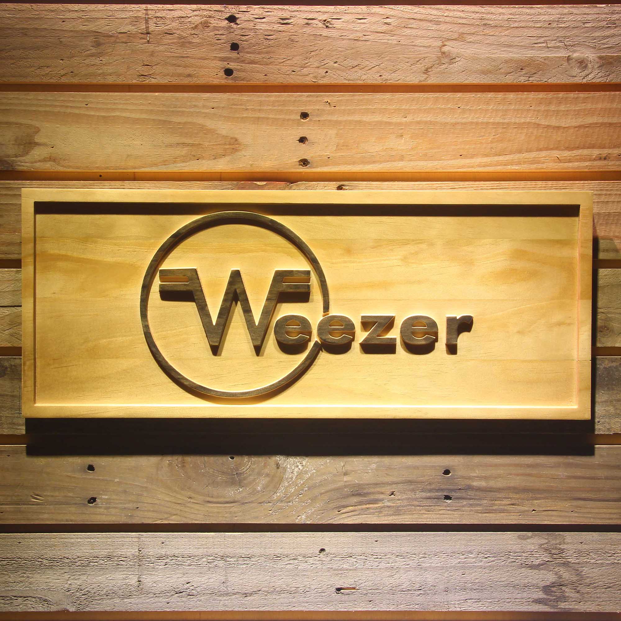 Weezer 3D Wooden Engrave Sign