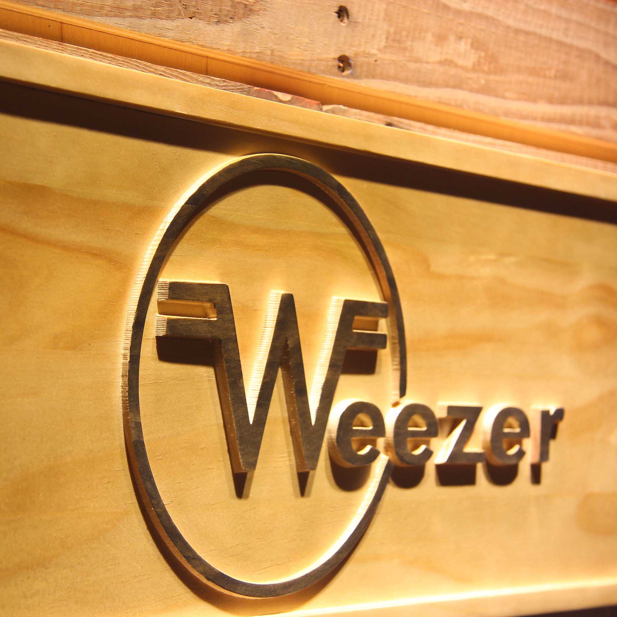 Weezer 3D Wooden Engrave Sign