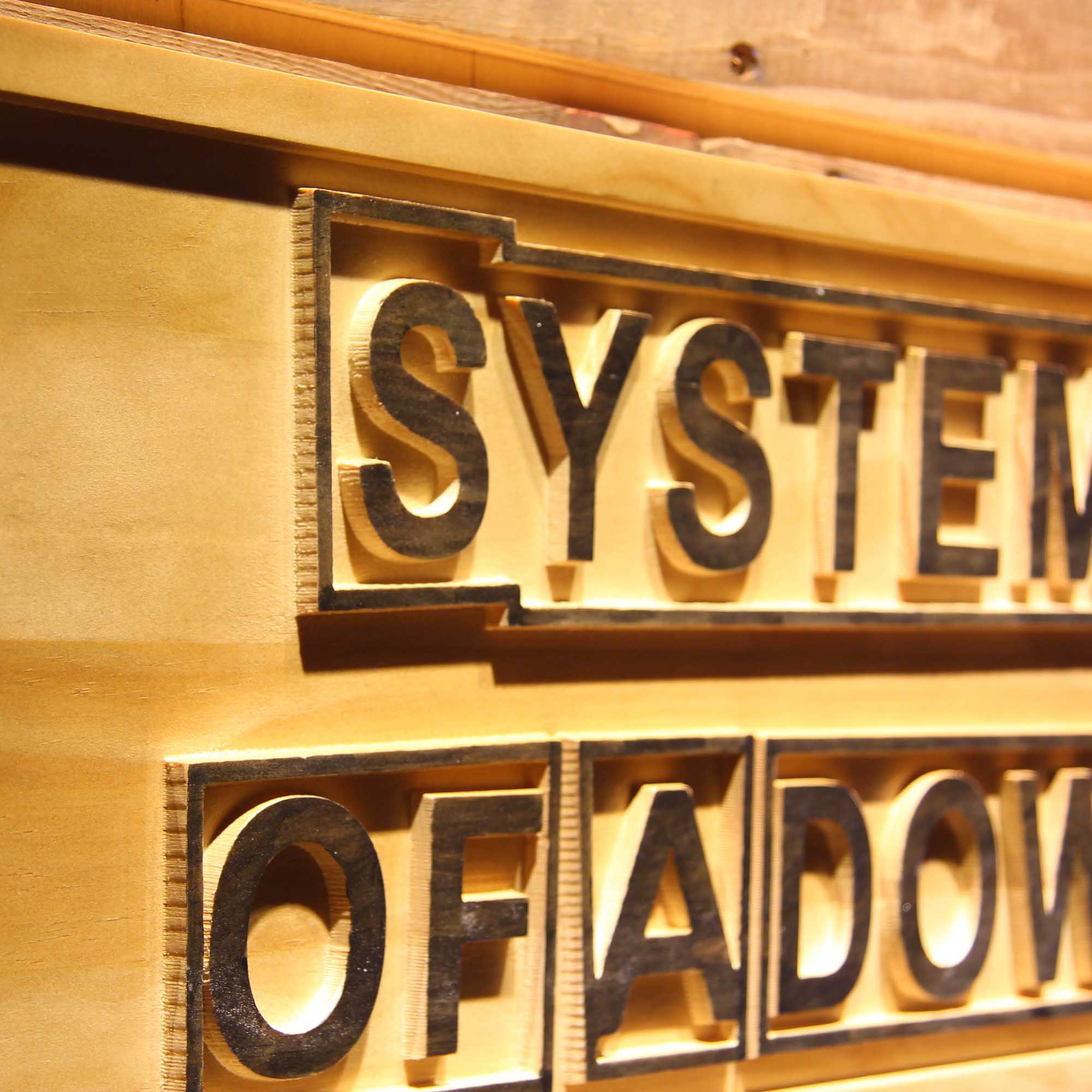 System Of A Down 3D Wooden Engrave Sign