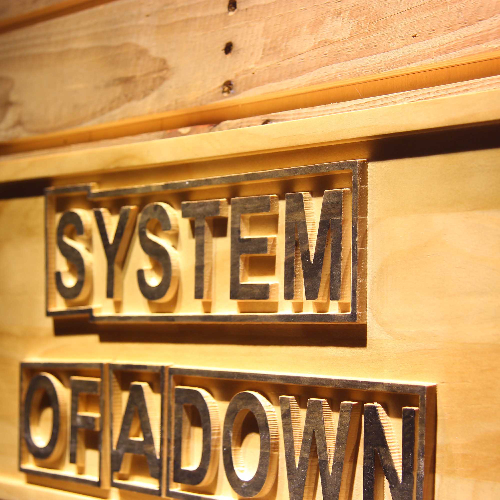 System Of A Down 3D Wooden Engrave Sign