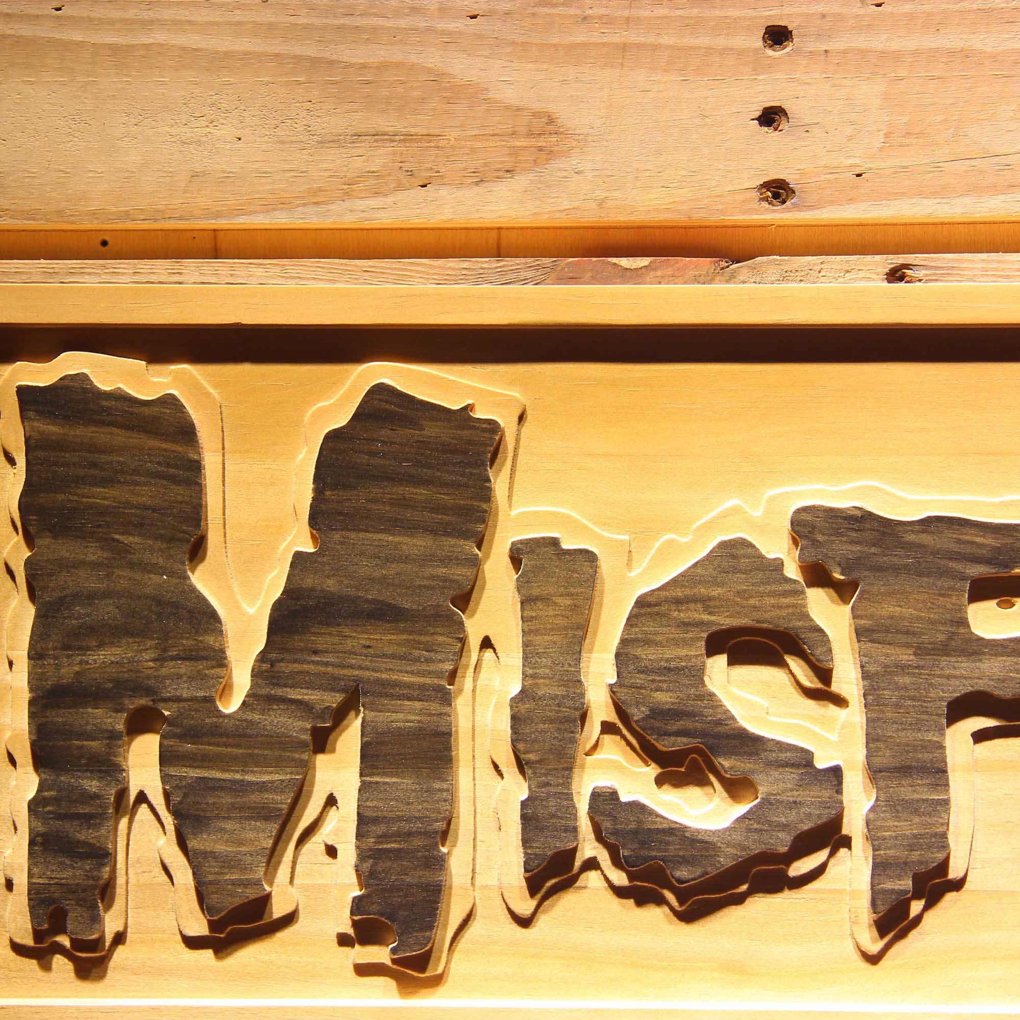 Misfits Comedy 3D Wooden Engrave Sign