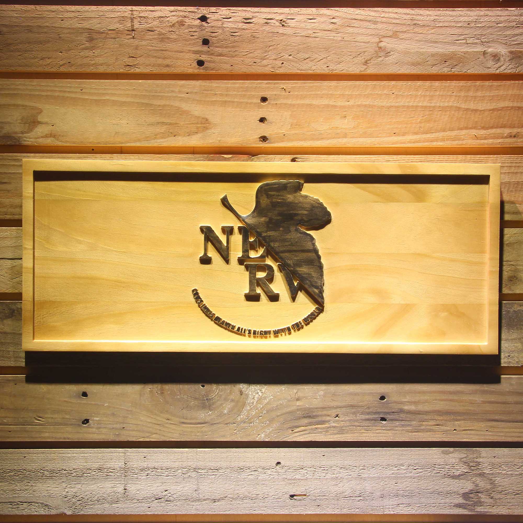 Neon Genesis Evangelion 3D Wooden Engrave Sign