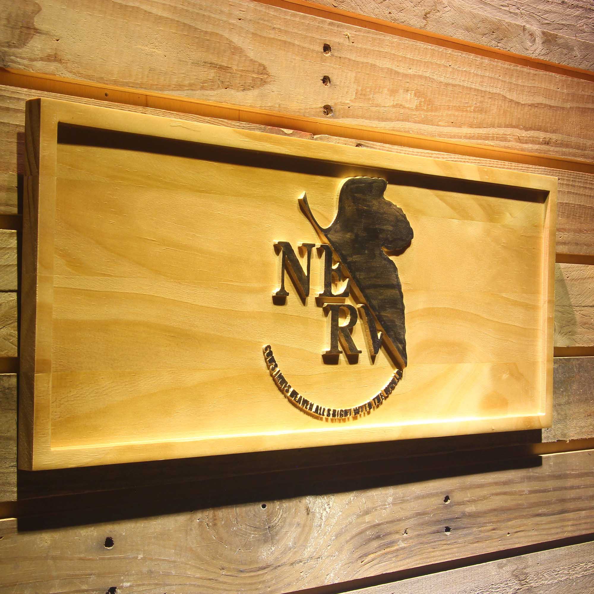 Neon Genesis Evangelion 3D Wooden Engrave Sign