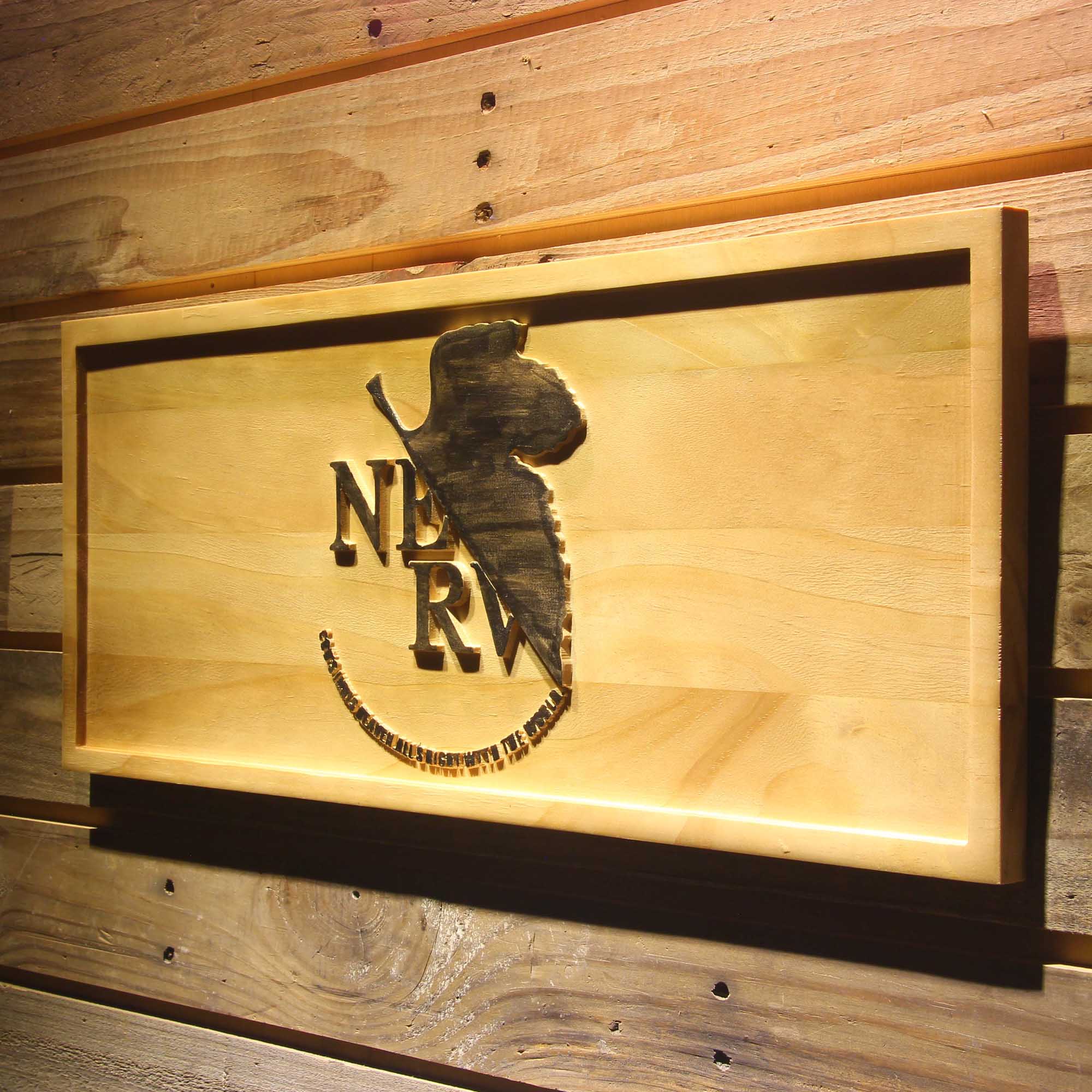 Neon Genesis Evangelion 3D Wooden Engrave Sign