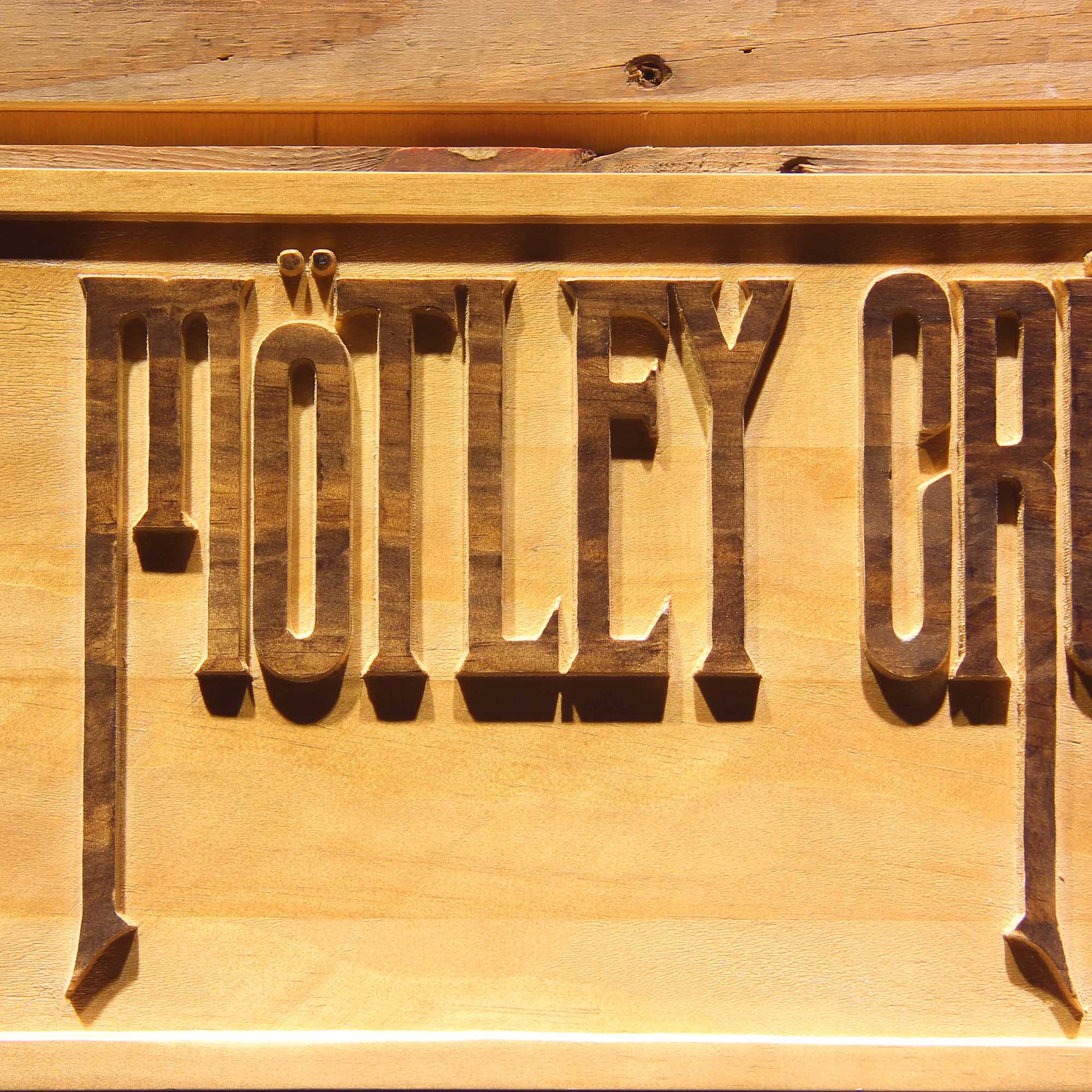 Motley Crue 3D Wooden Engrave Sign