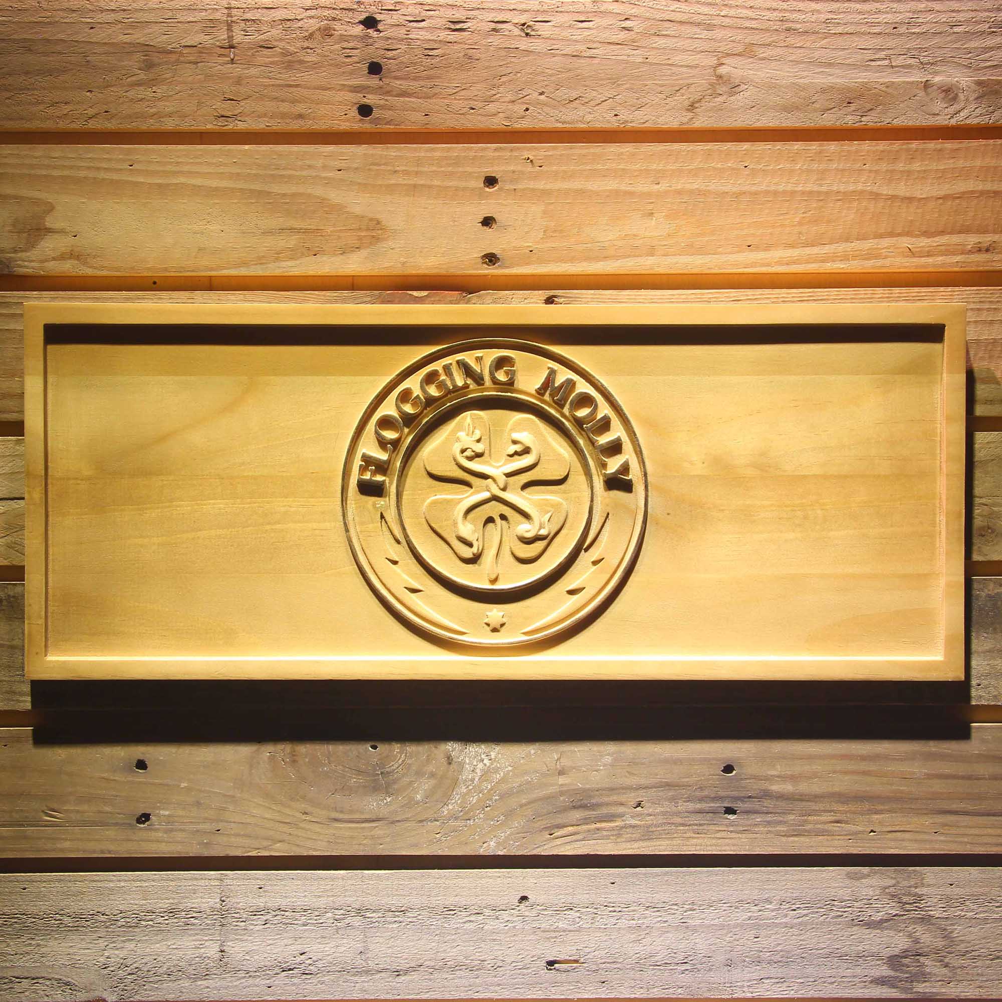 Flogging Molly Band 3D Wooden Engrave Sign