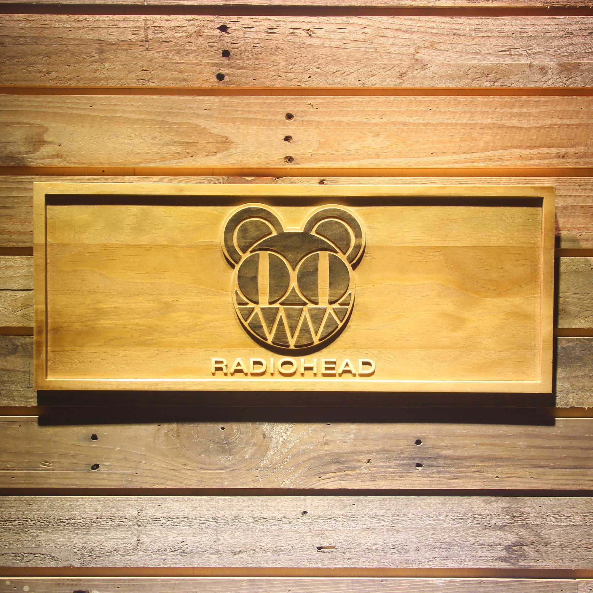 Radiohead Band 3D Wooden Engrave Sign