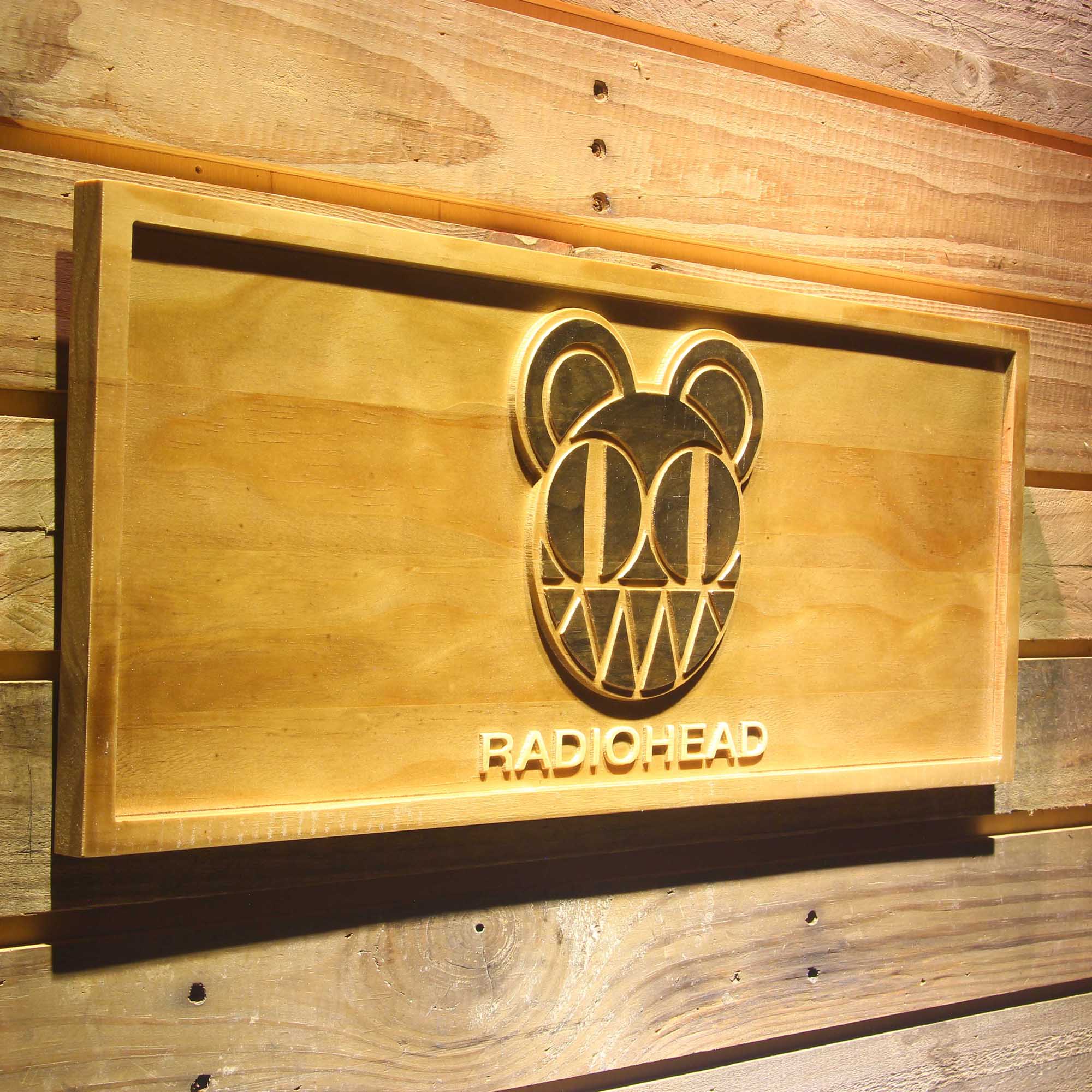 Radiohead Band 3D Wooden Engrave Sign