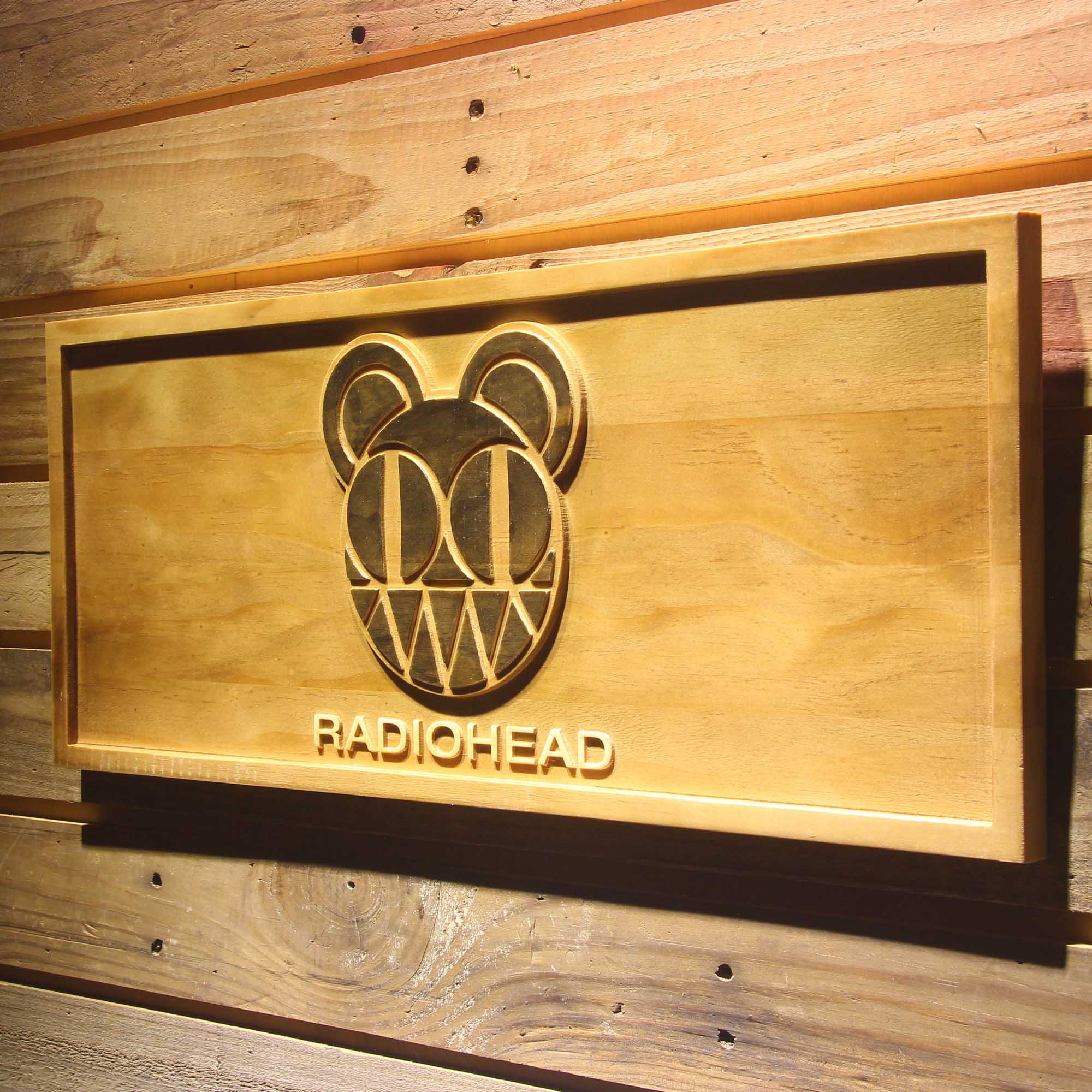 Radiohead Band 3D Wooden Engrave Sign