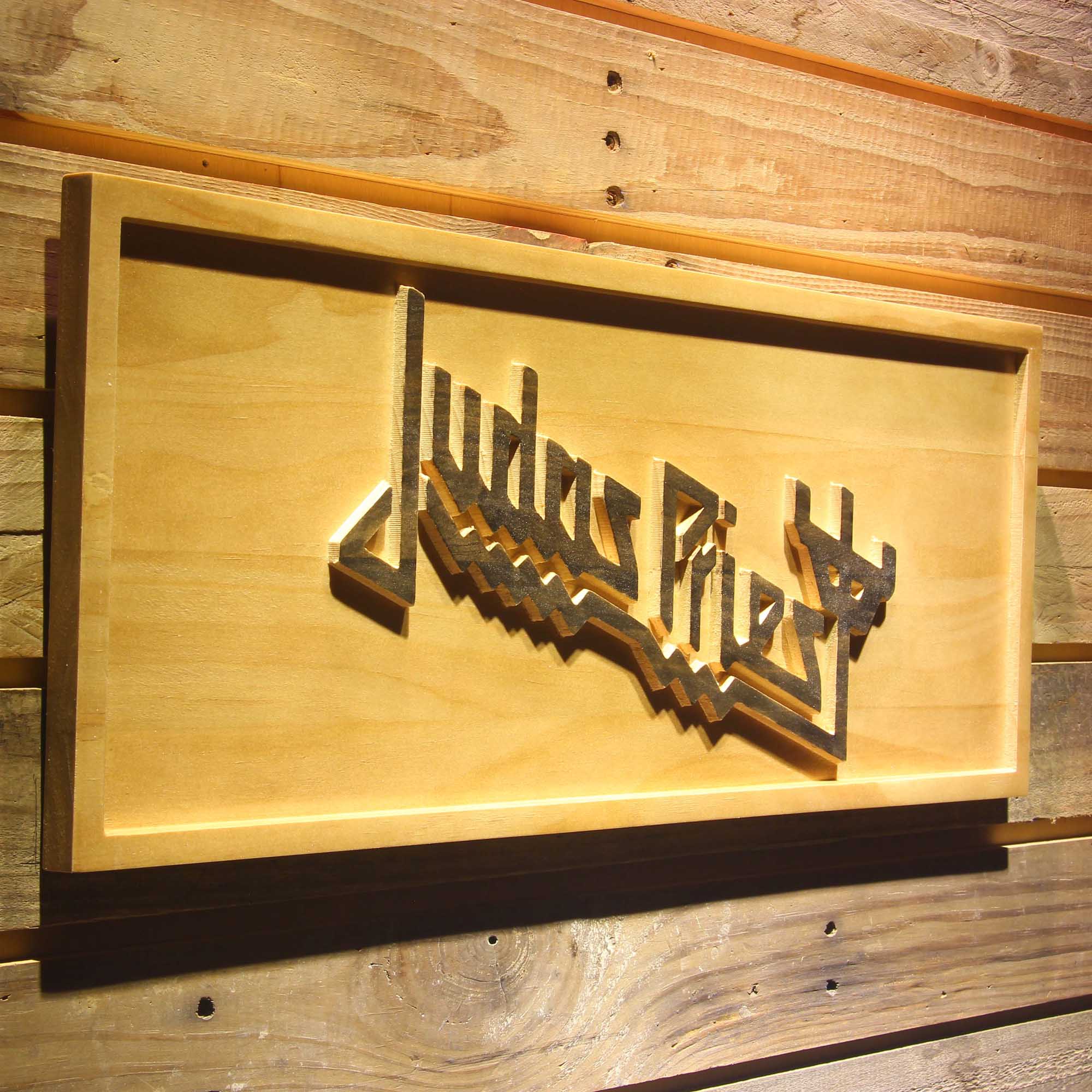 Judas Priest Music 3D Wooden Engrave Sign