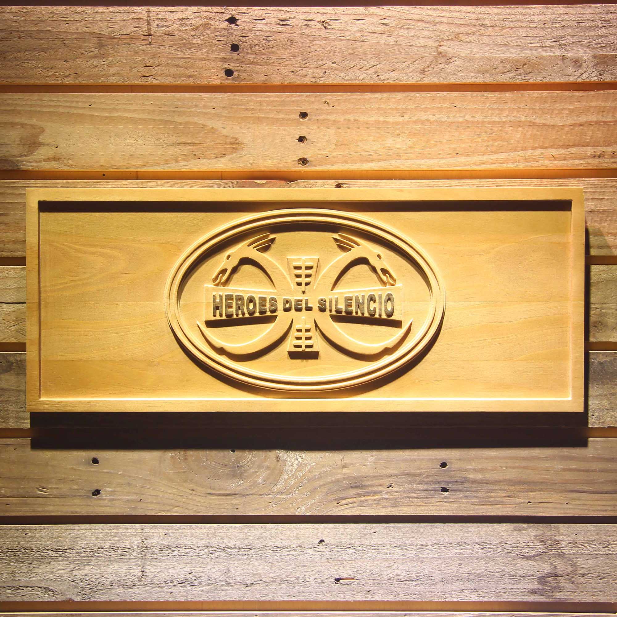 Heroes Del Silencio Rock Band 3D Wooden Engrave Sign